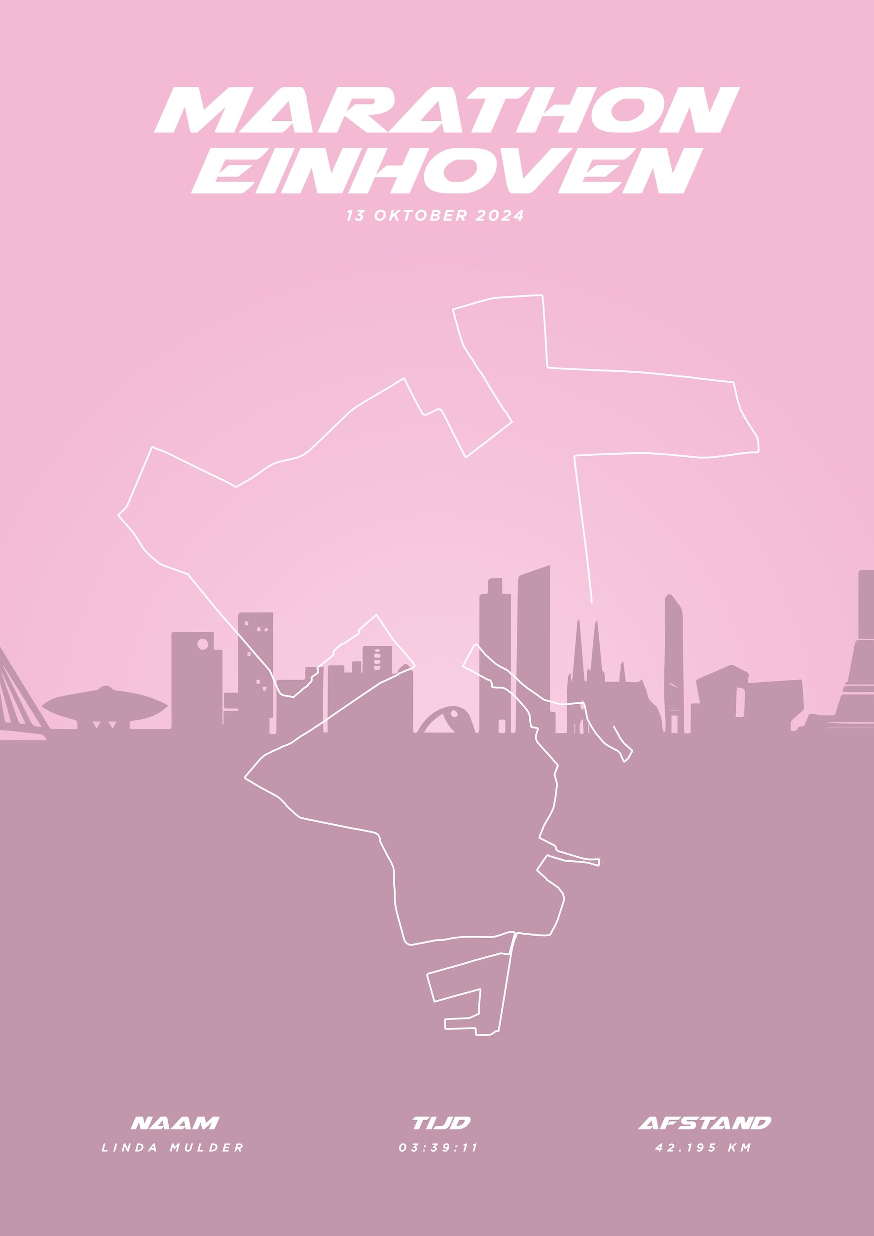 Marathon Eindhoven I Pastel Skyline I Poster