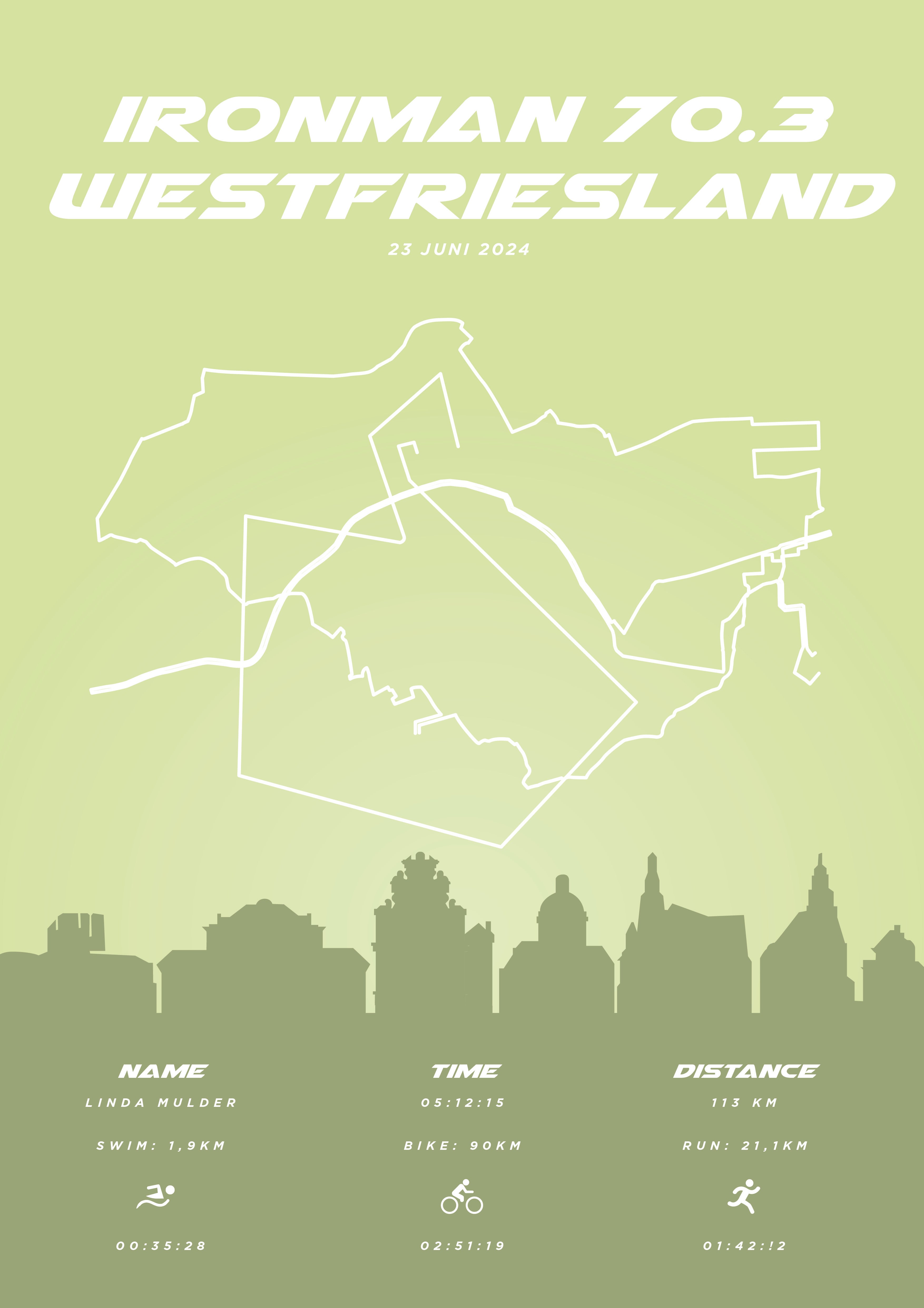 Ironman 70.3 Westfriesland 2025 I Pastel Skyline I Poster