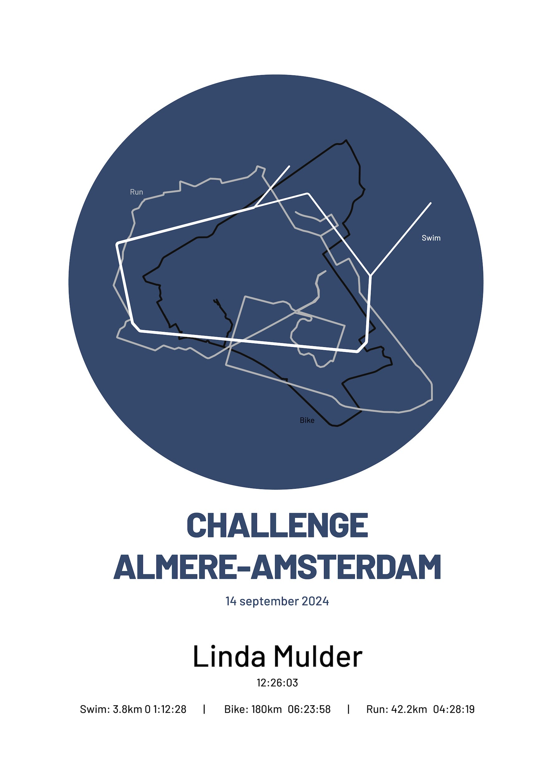 Poster met naam I Challenge Almere-Amsterdam 2024 I Simply Stylish