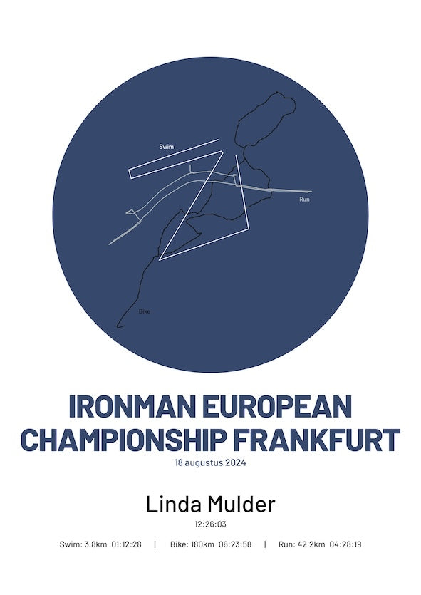 Poster met naam I Ironman European Championship Frankfurt 2024 I Simply Stylish
