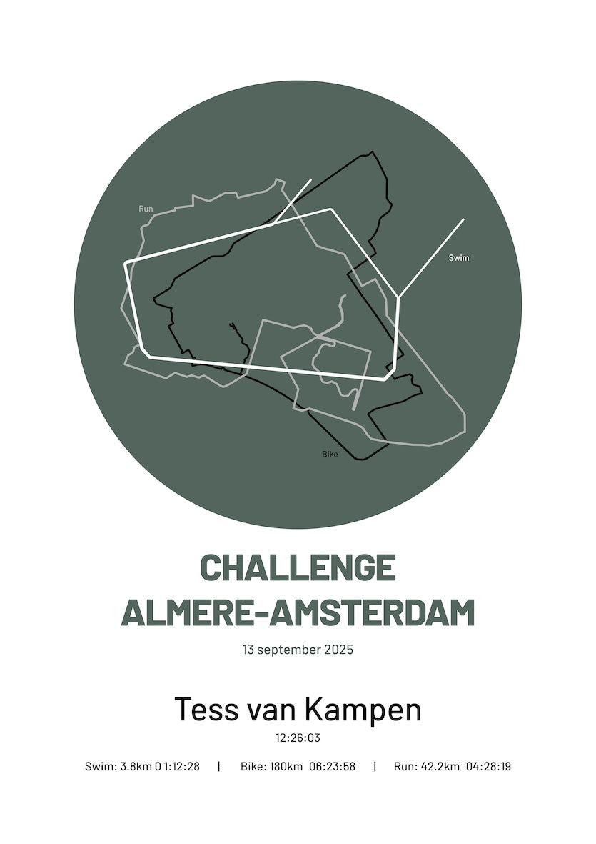 Poster met naam I Challenge Almere-Amsterdam 2025 I Simply Stylish