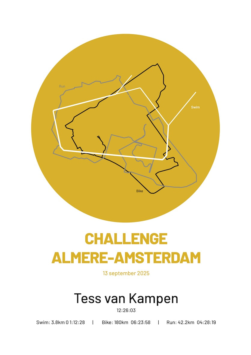 Poster met naam I Challenge Almere-Amsterdam 2025 I Simply Stylish