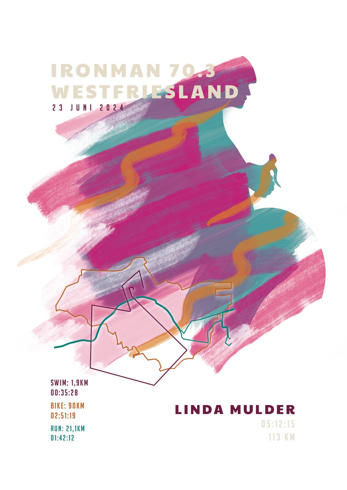 Ironman 70.3 Westfriesland 2024 - Sportive Art - Poster