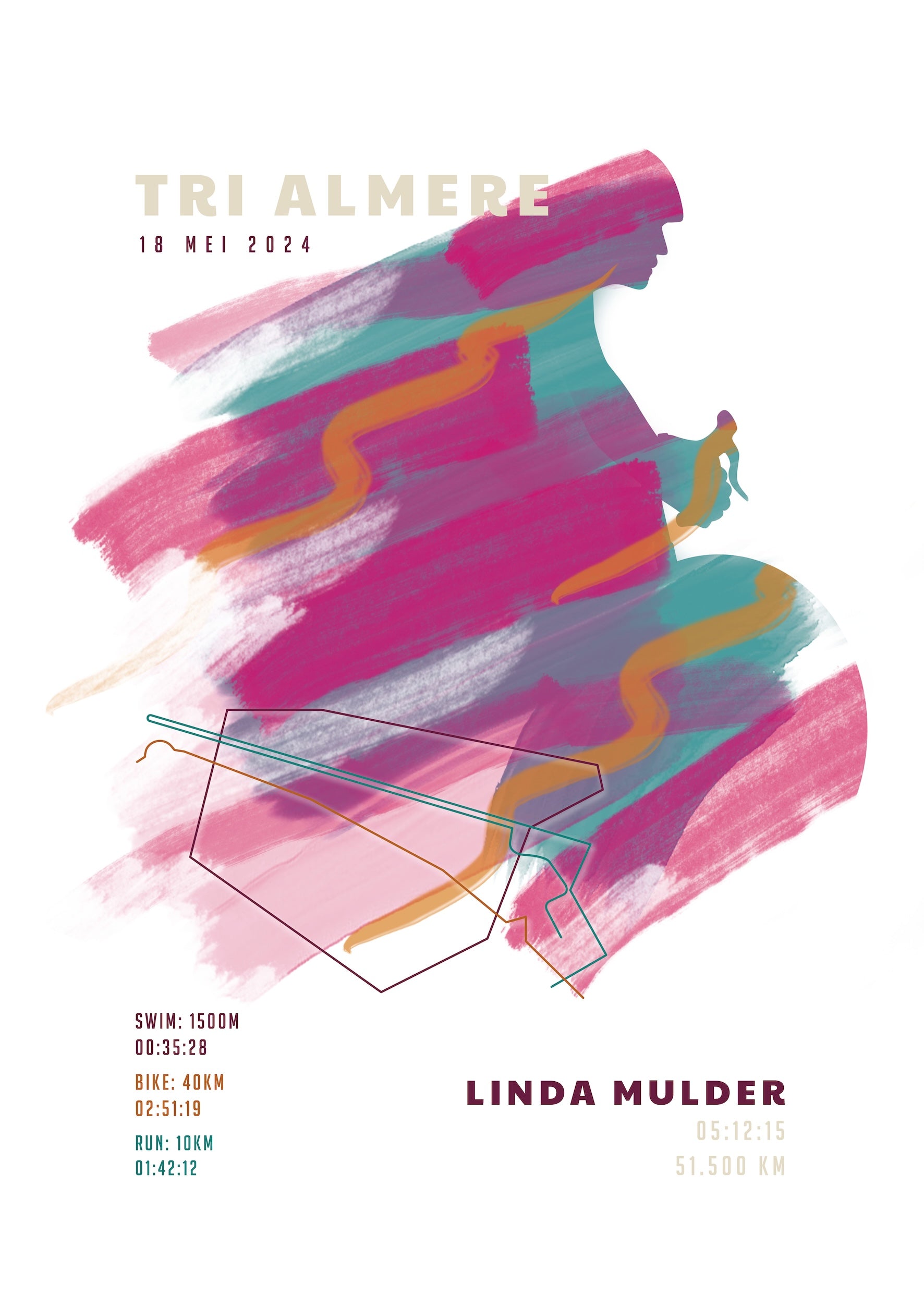 Tri Almere - Sportive Art - Poster