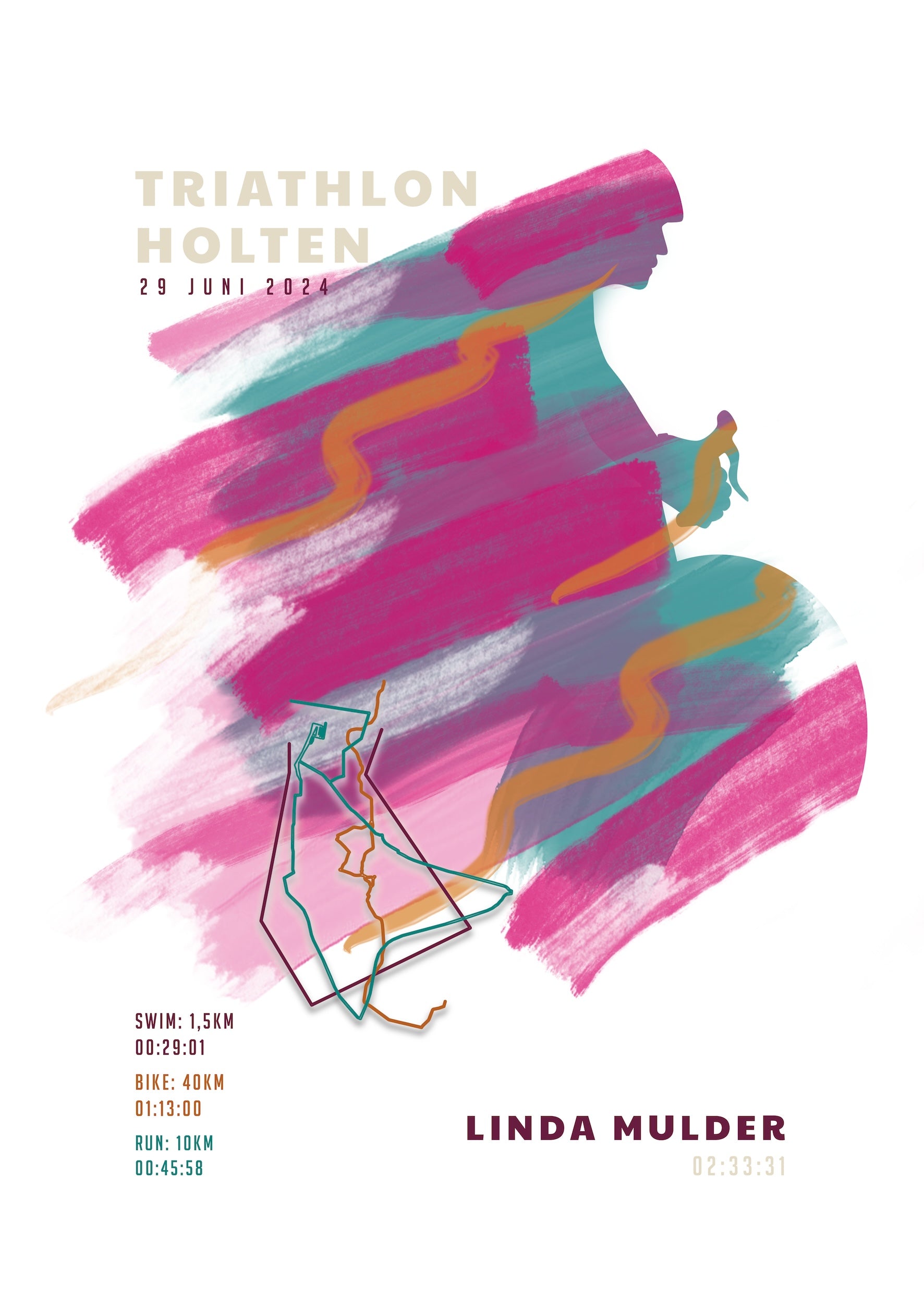 Triathlon Holten 2024 - Sportive Art - Poster