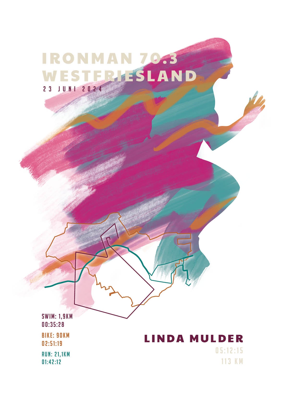 Ironman 70.3 Westfriesland 2024 - Sportive Art - Poster