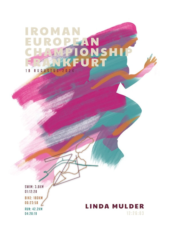 Poster met naam I Ironman European Championship Frankfurt 2024 I Sportive Art