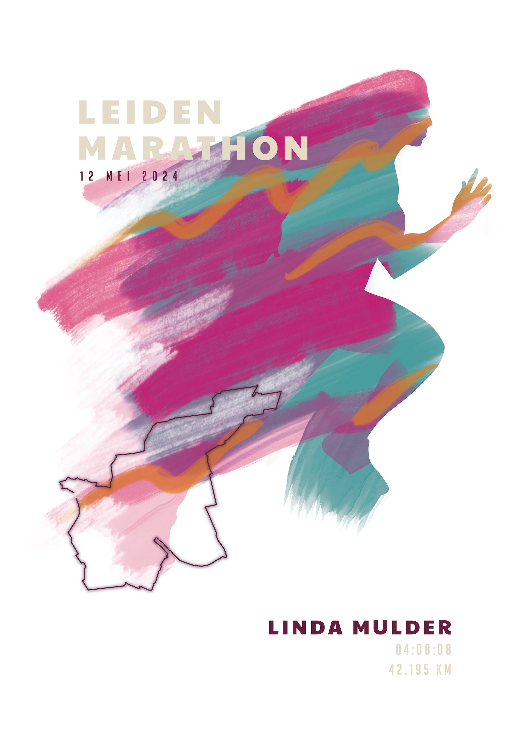 Leiden Marathon - Sportive Art - Poster