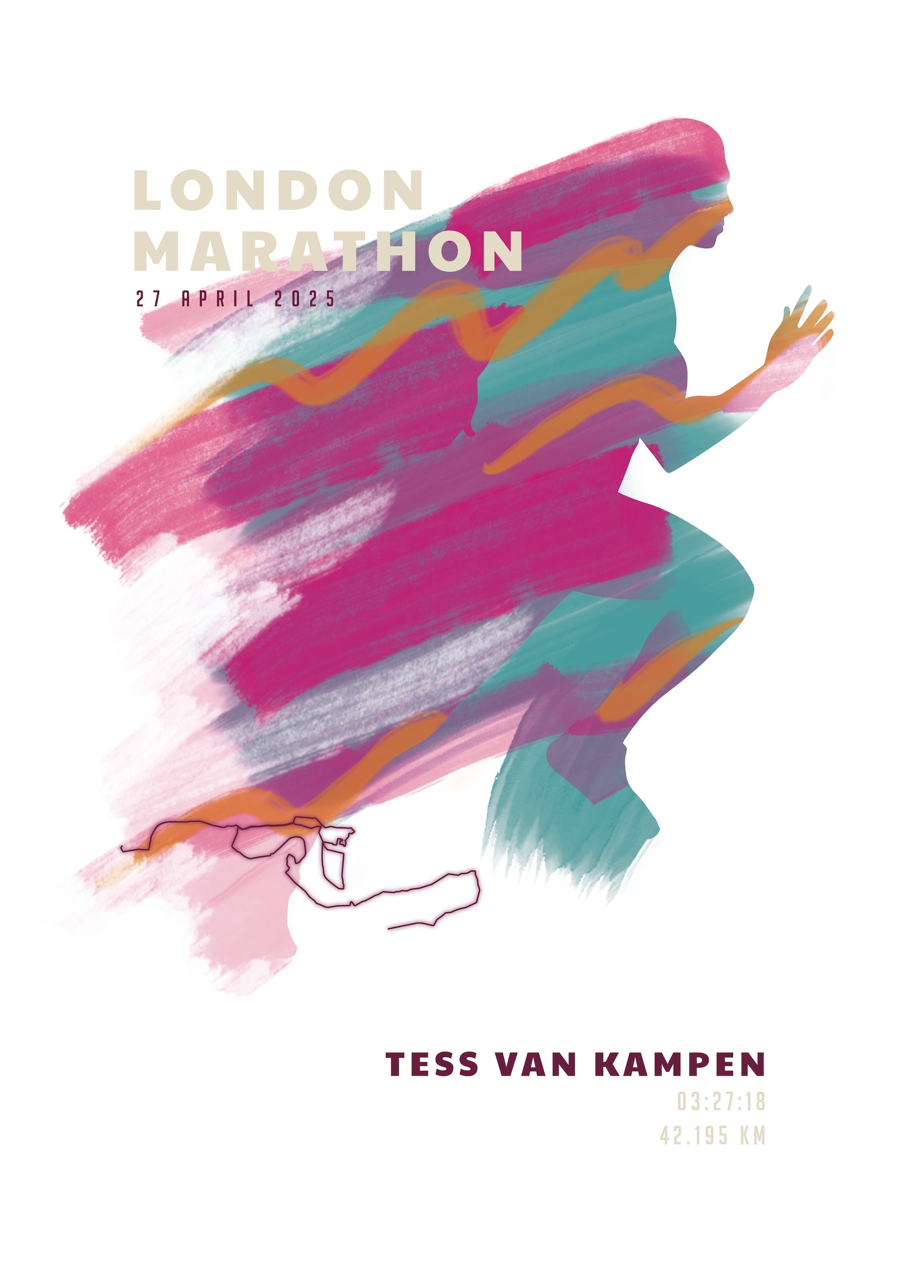 London Marathon 2025 - Sportive Art - Poster