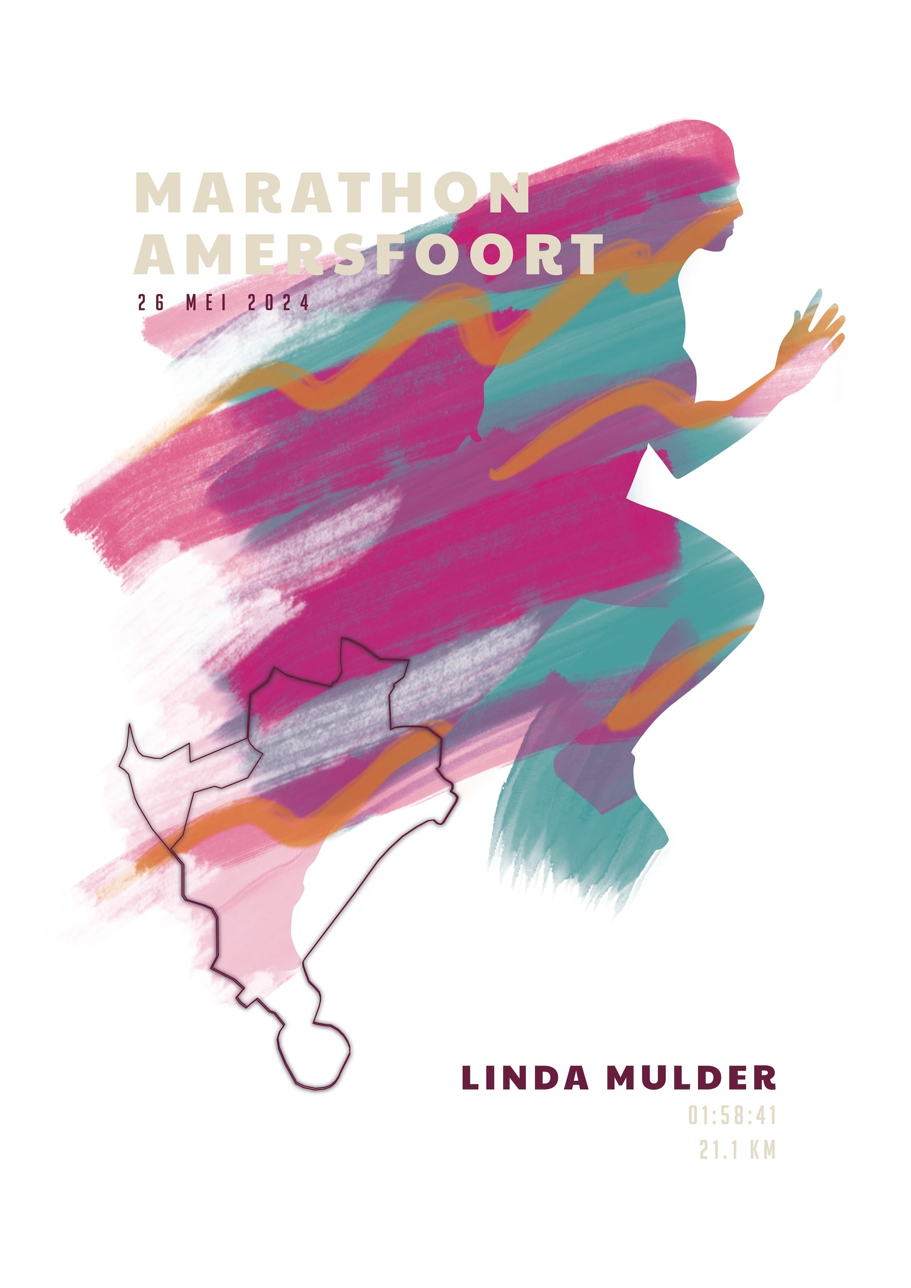 Marathon Amersfoort 2024 - Sportive Art - Poster