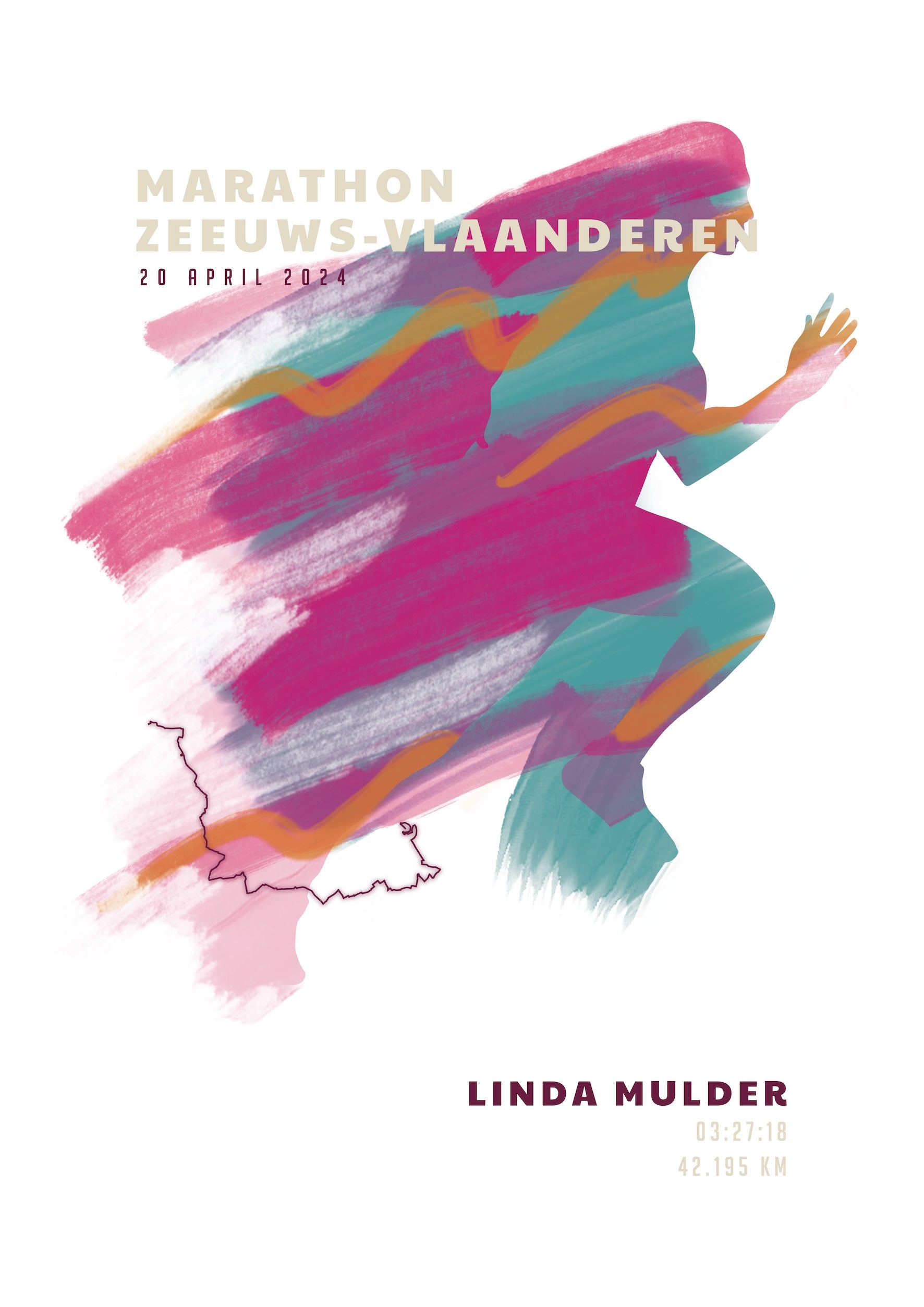 Marathon Zeeuws-Vlaanderen - Sportive Art - Poster