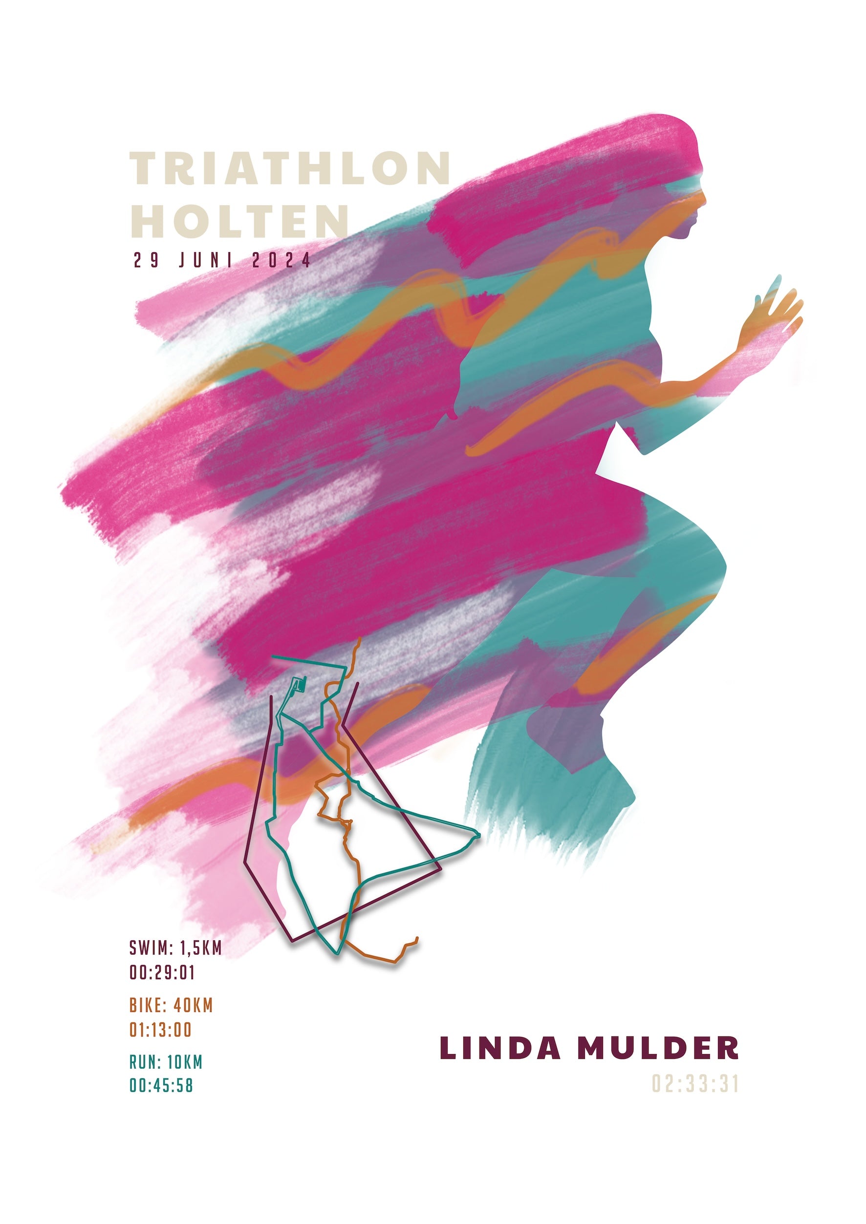 Triathlon Holten 2024 - Sportive Art - Poster