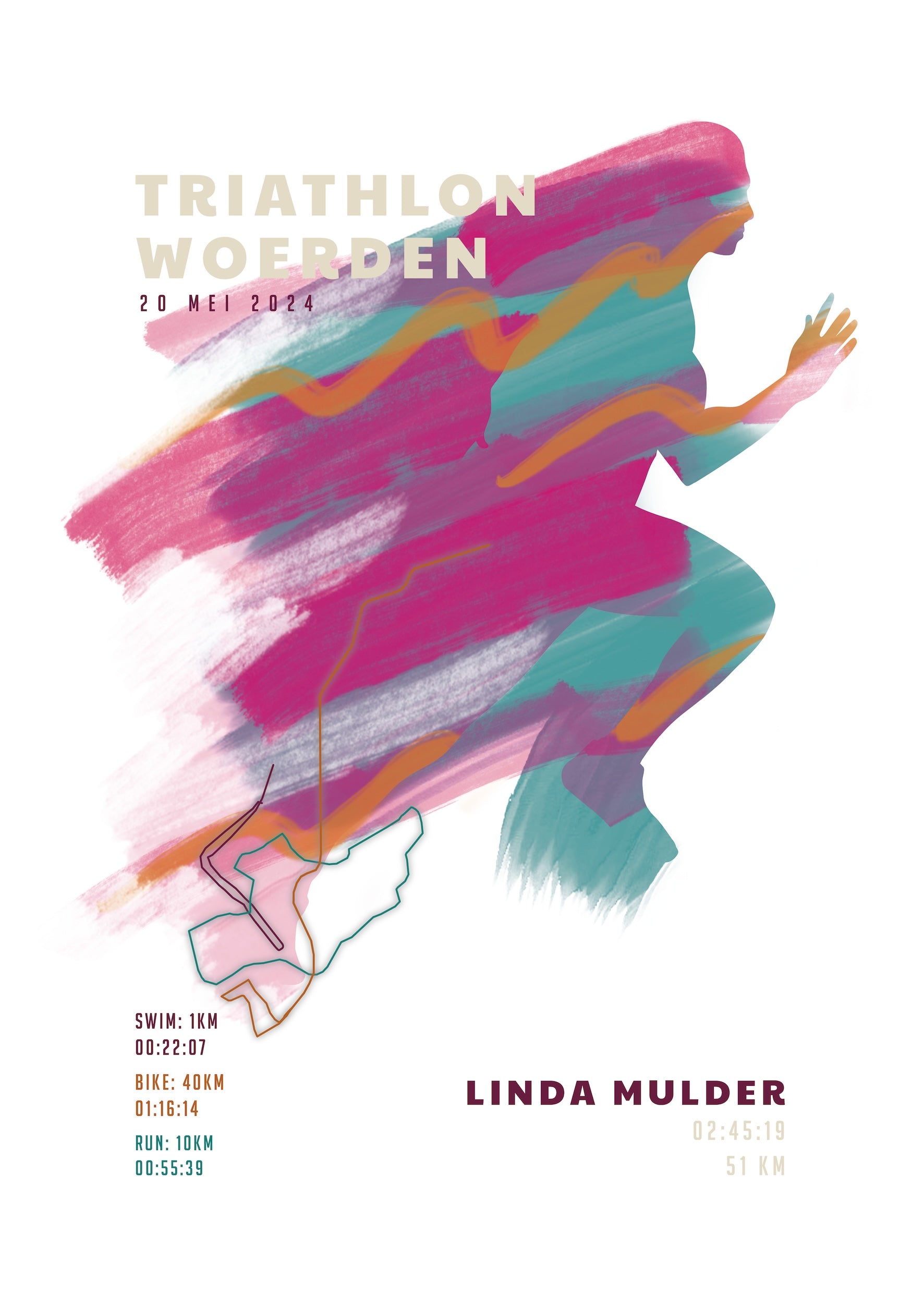 Triathlon Woerden - Sportive Art - Poster