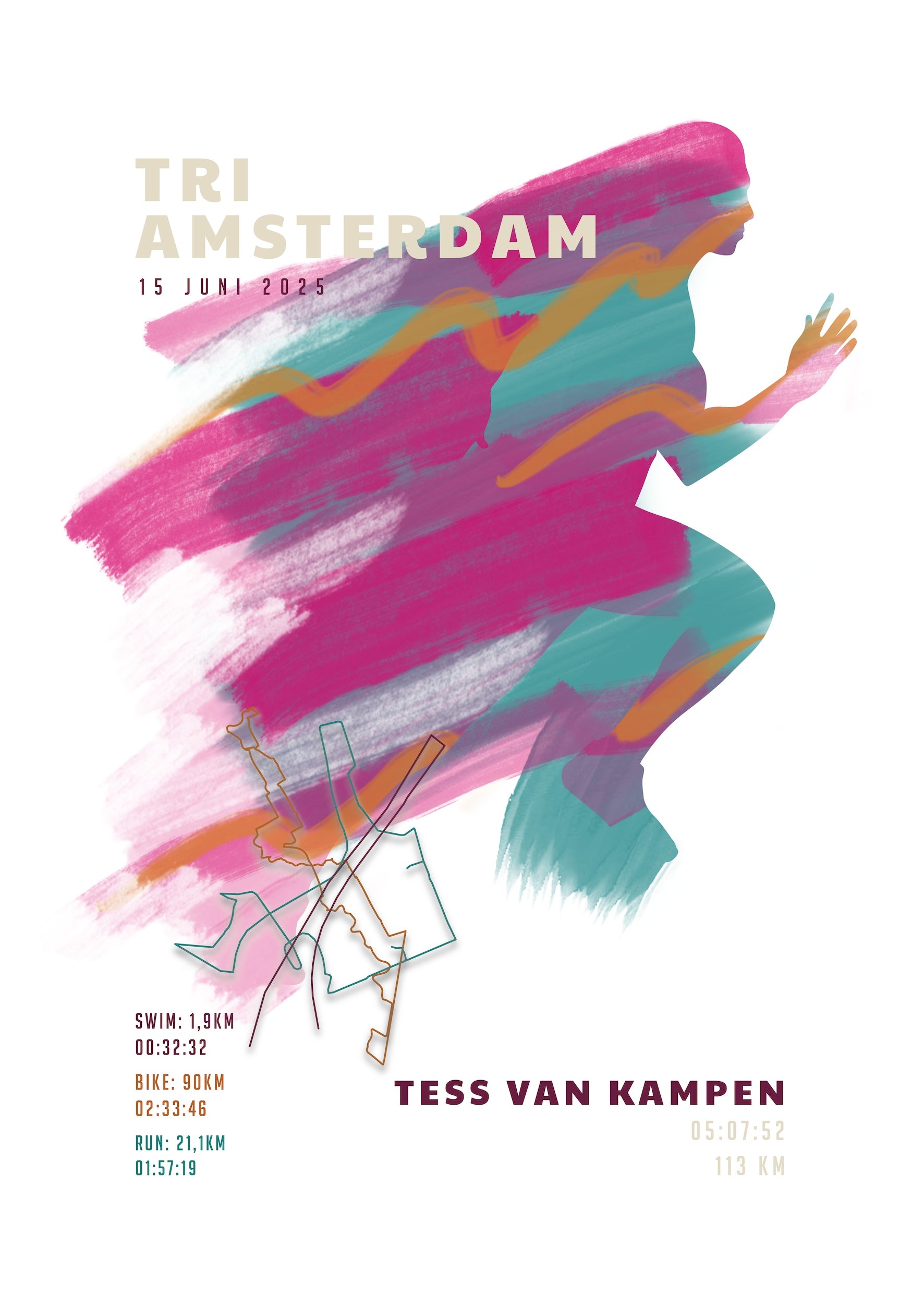 Tri Amsterdam 2025 I Sportive Art I Poster