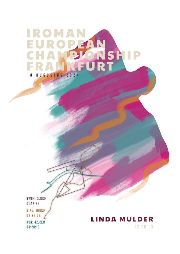 Poster met naam I Ironman European Championship Frankfurt 2024 I Sportive Art