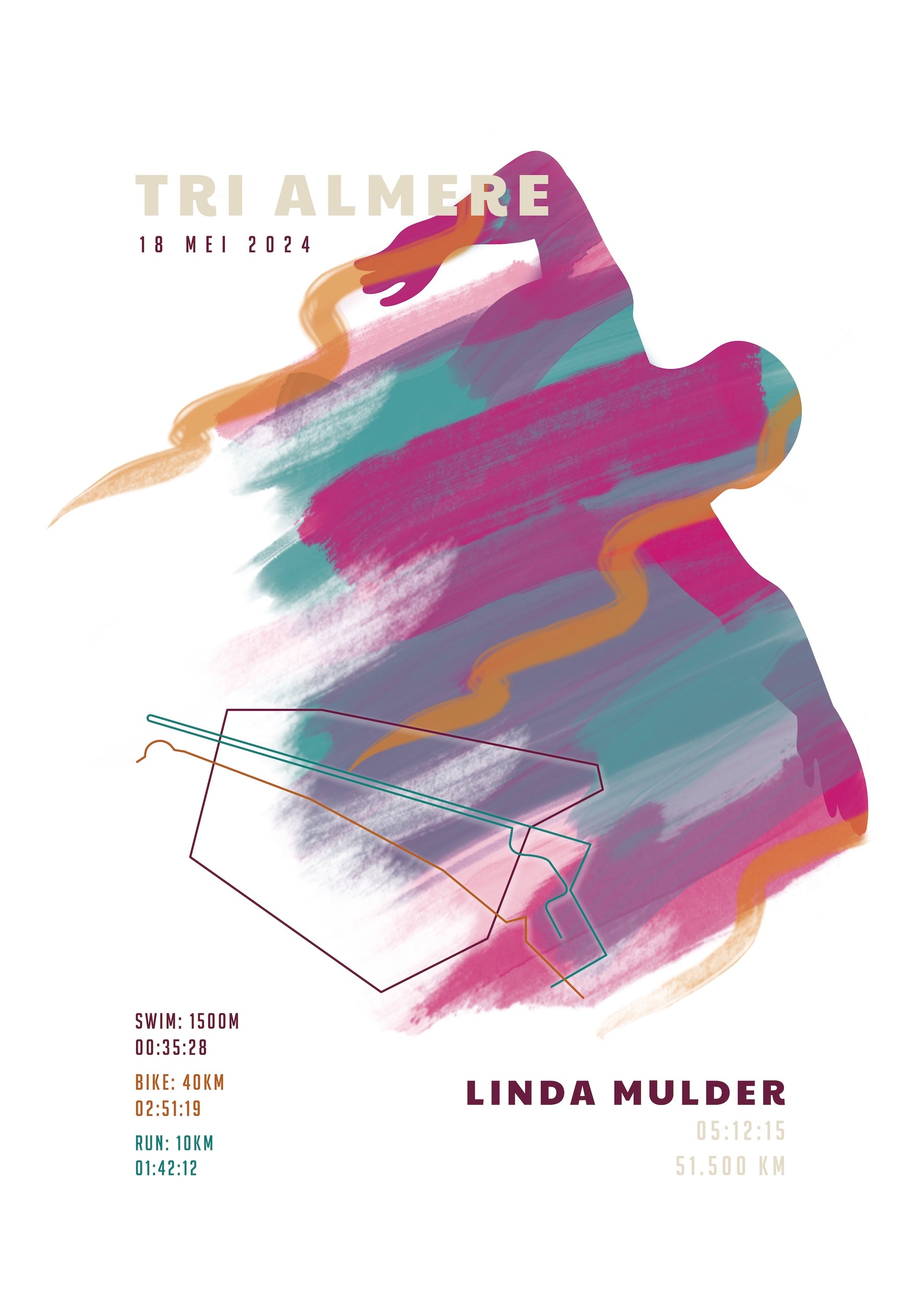 Tri Almere - Sportive Art - Poster