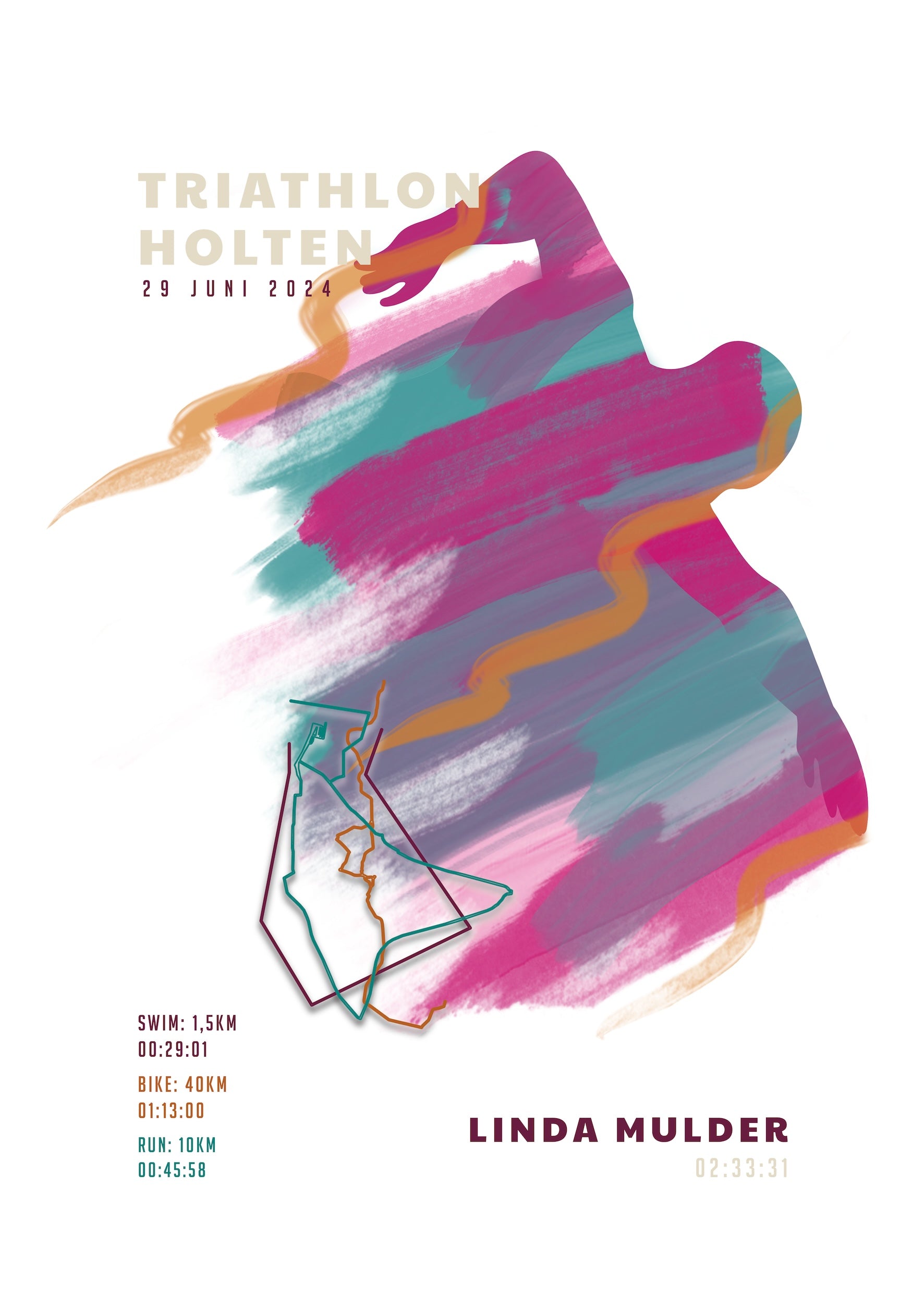 Triathlon Holten 2024 - Sportive Art - Poster