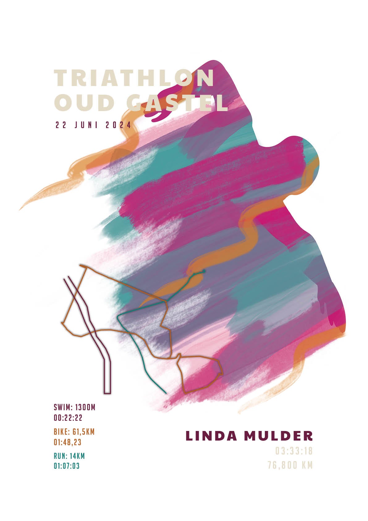 Triathlon Oud Gastel - Sportive Art - Poster