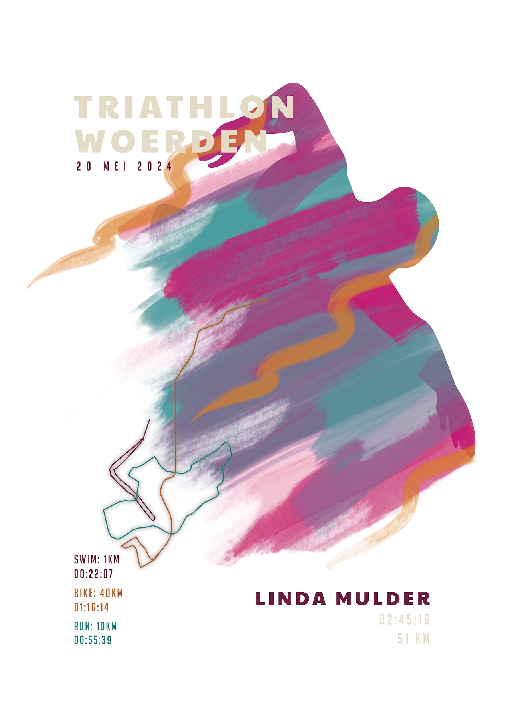 Triathlon Woerden - Sportive Art - Poster