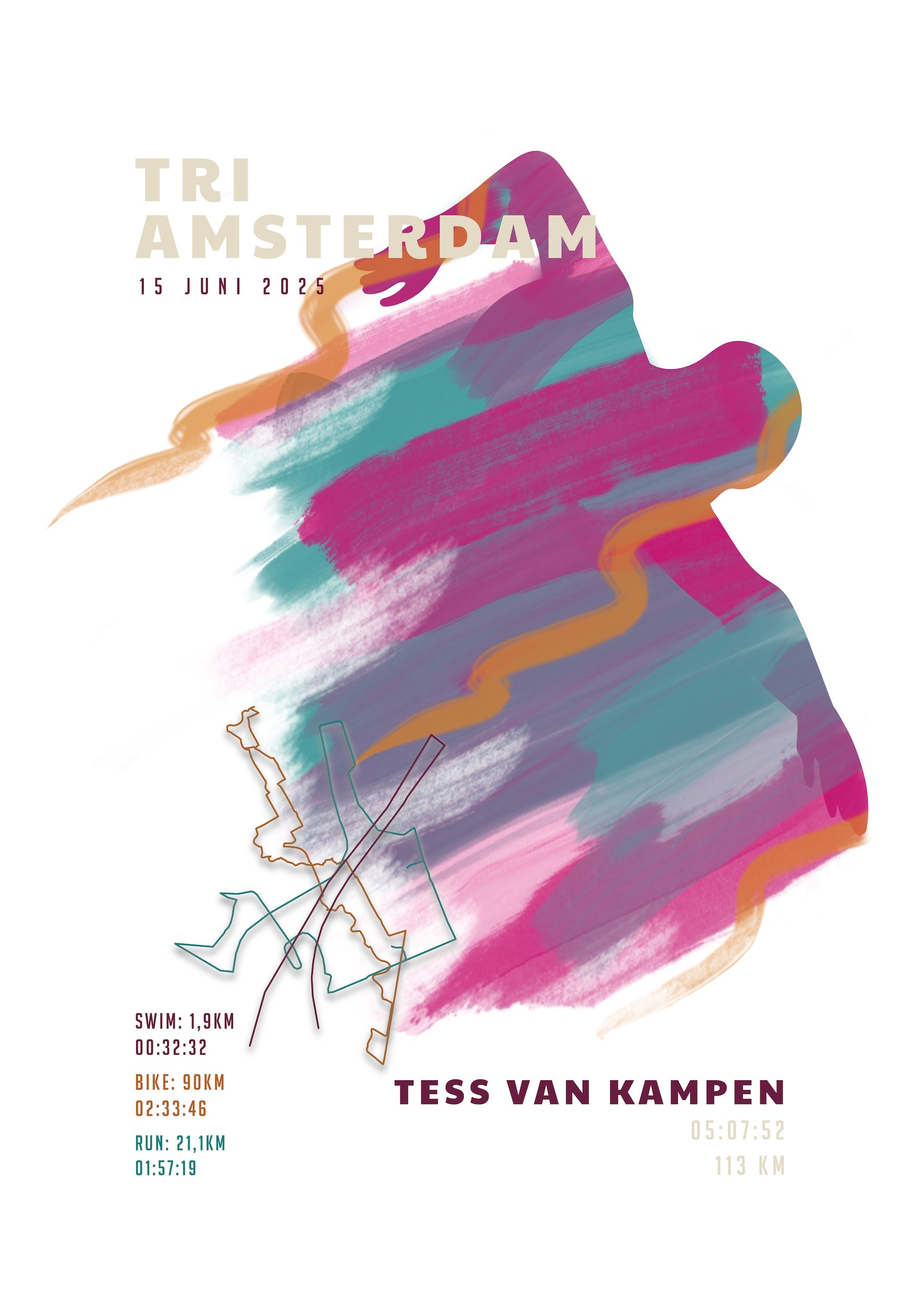 Tri Amsterdam 2025 I Sportive Art I Poster