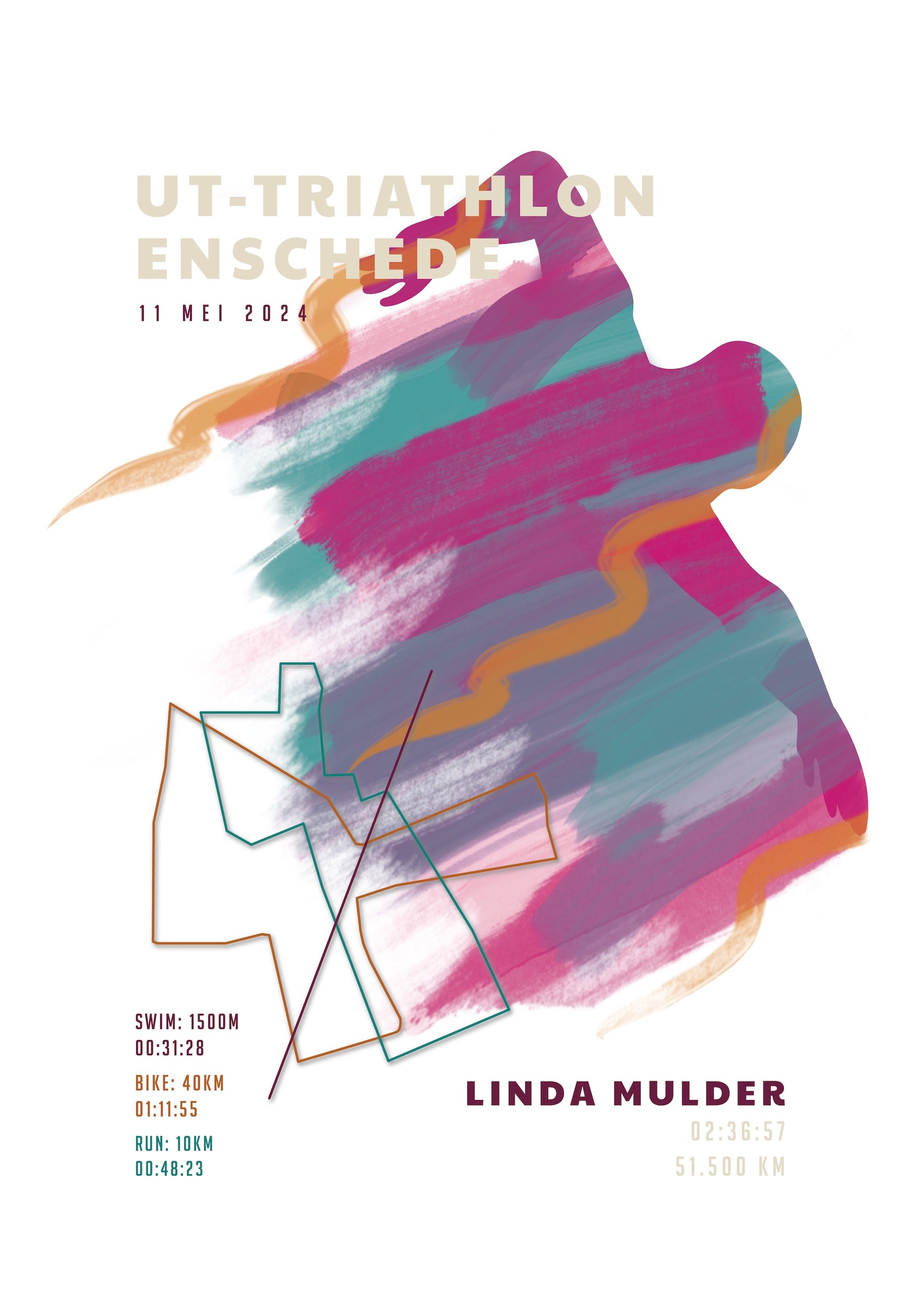 UT-Triathlon Enschede 2024 - Sportive Art - Poster