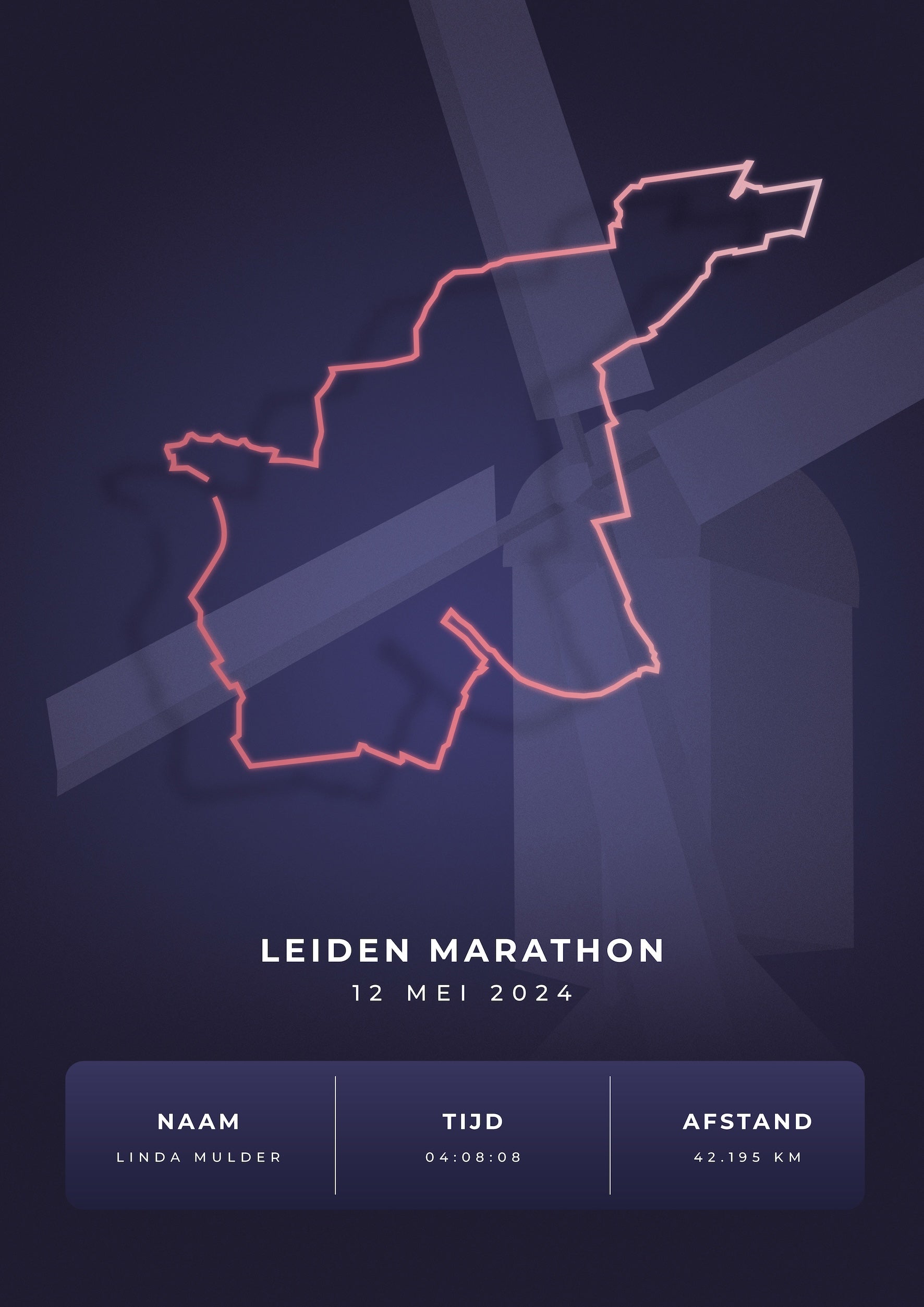 Leiden Marathon - Stylish Landmark - Poster