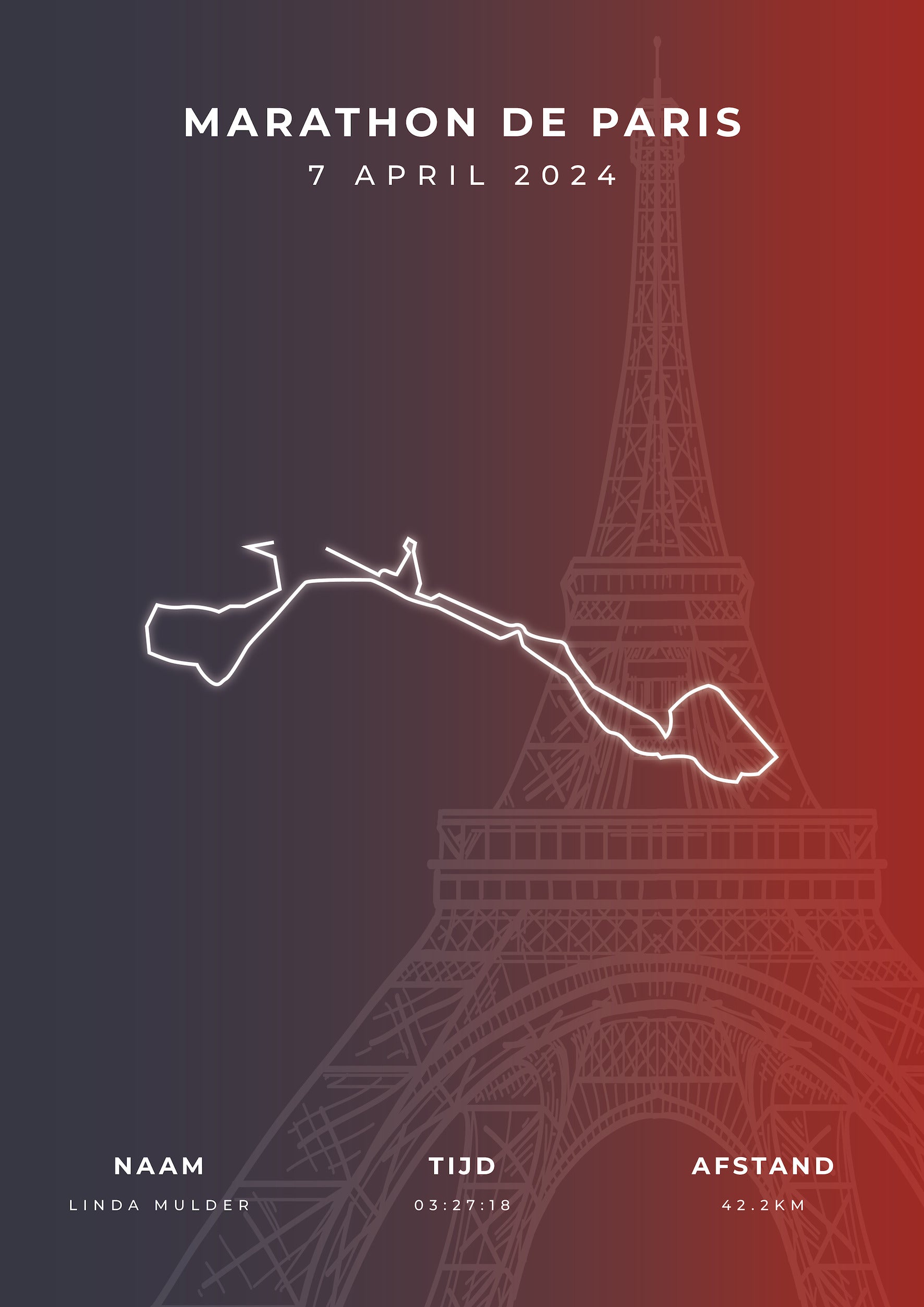 Marathon Parijs - Stylish Landmark - Poster