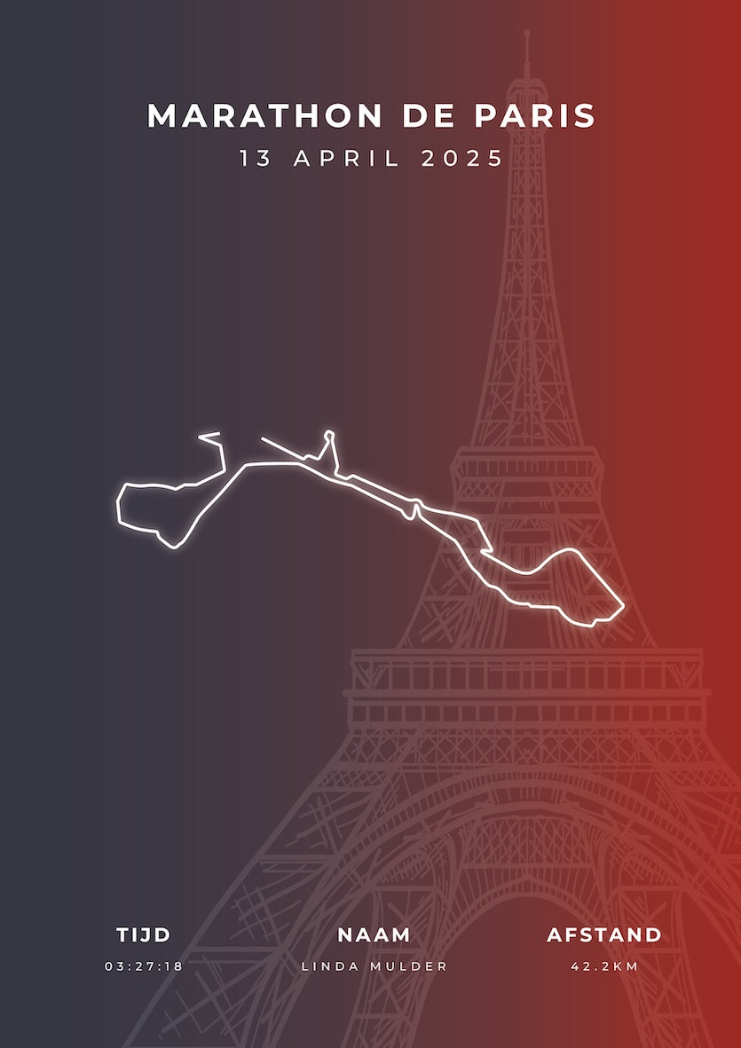 Marathon Parijs 2025 I Stylish Landmark I Poster