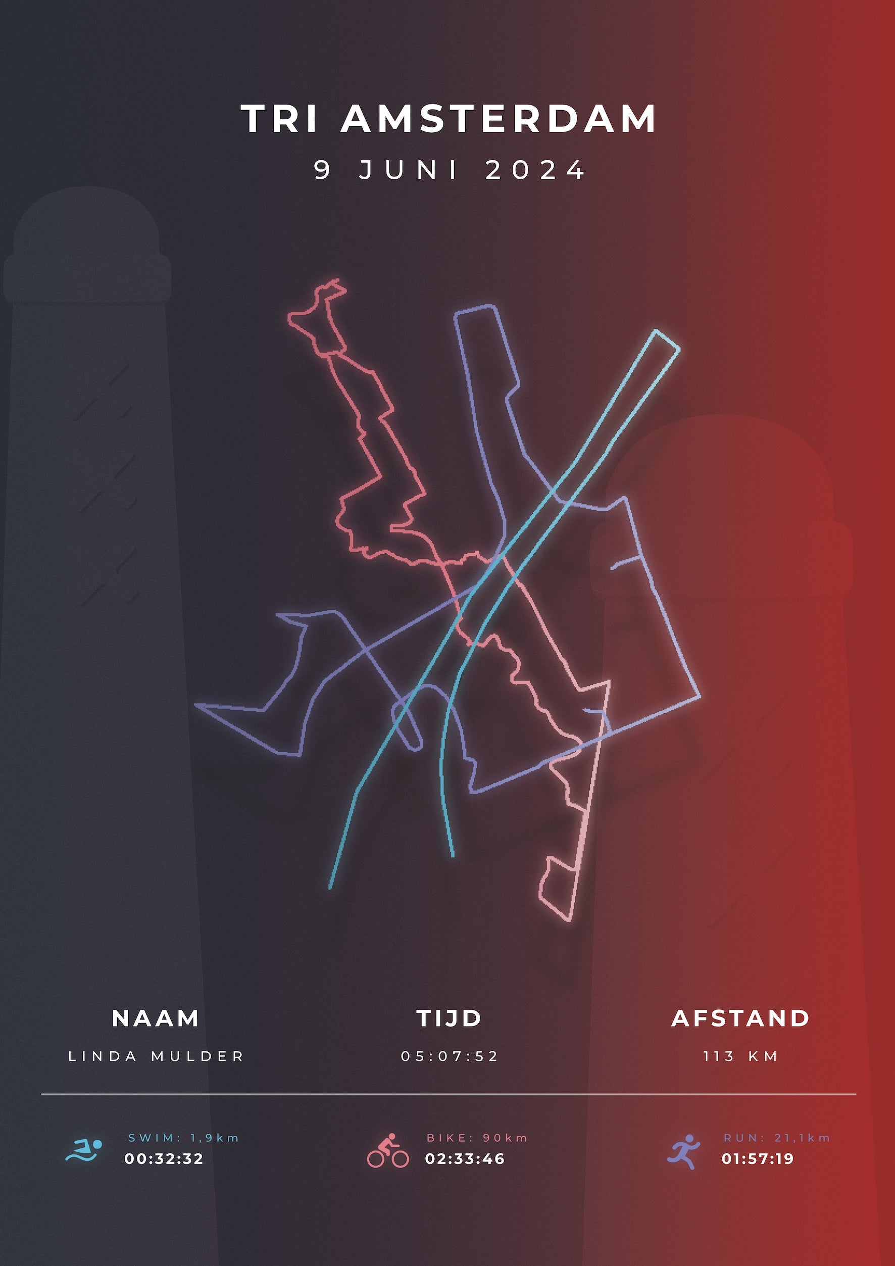 Tri Amsterdam 2024 - Stylish Landmark - Poster