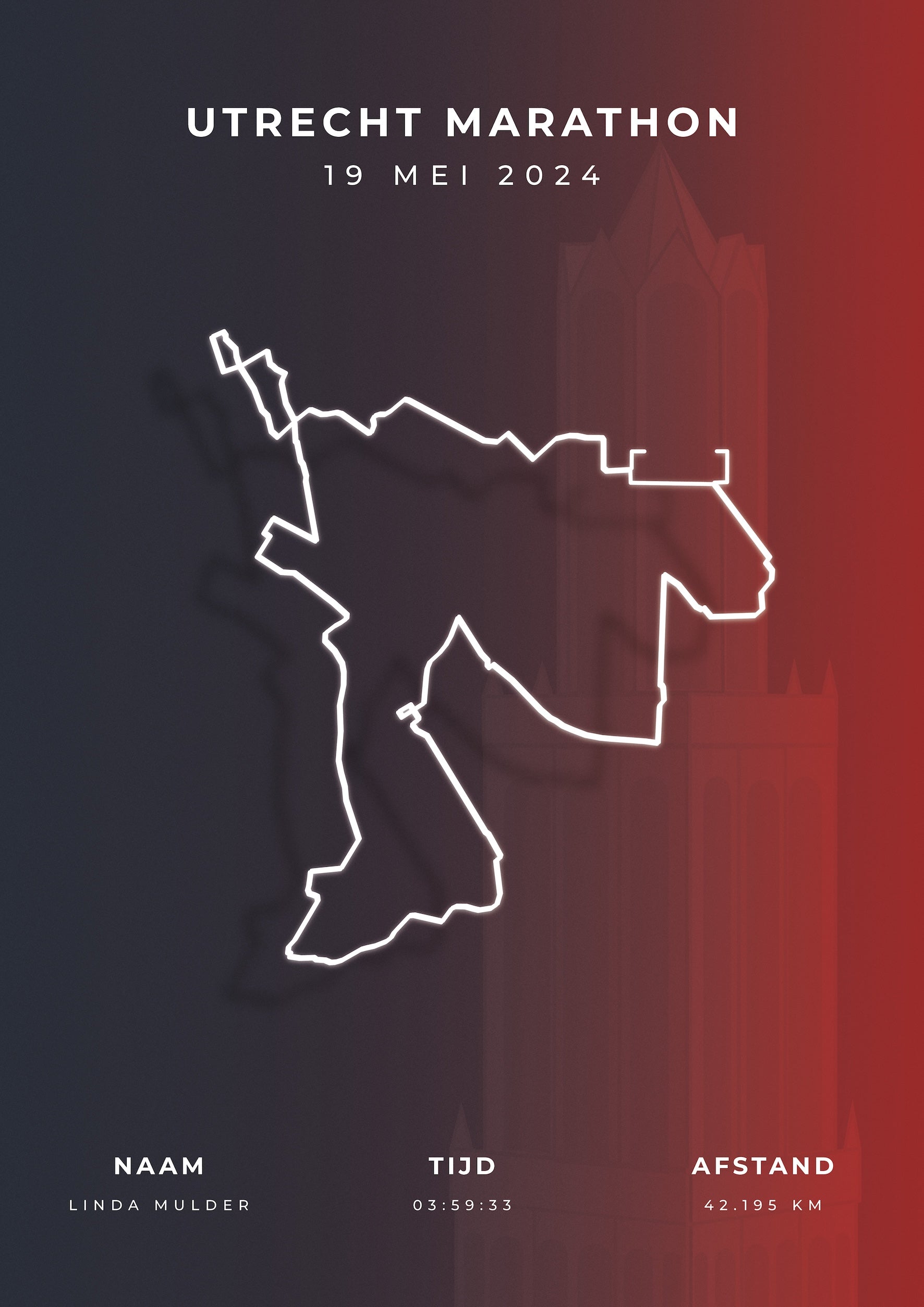 Utrecht Marathon 2024 - Stylish Landmark - Poster