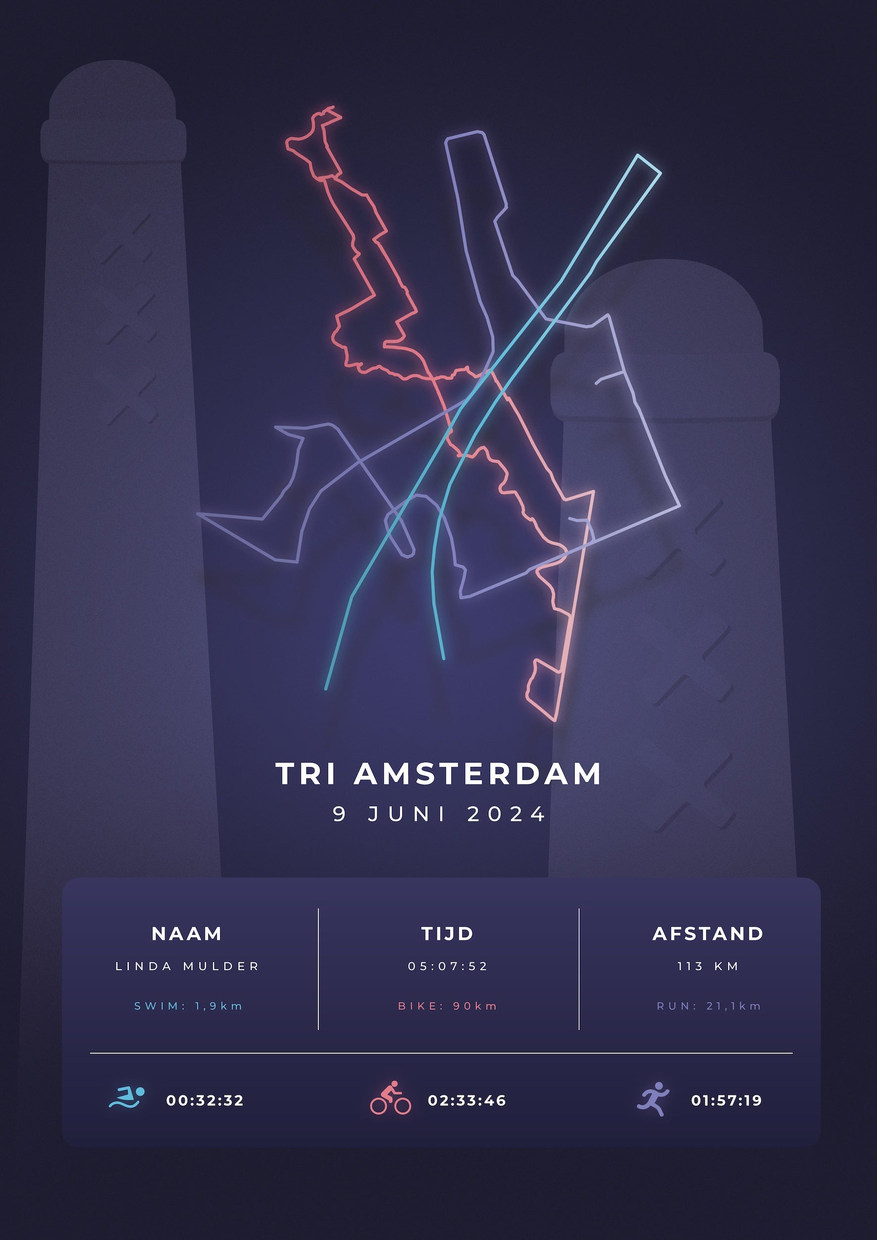 Tri Amsterdam 2024 - Stylish Landmark - Poster