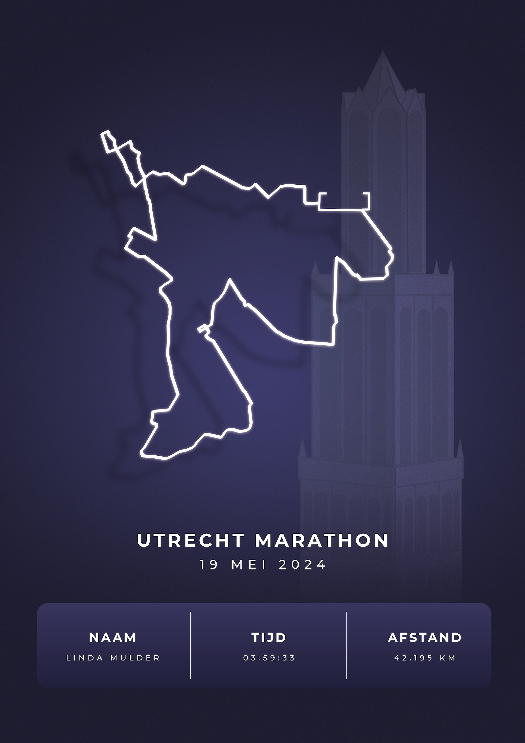 Utrecht Marathon 2024 - Stylish Landmark - Poster