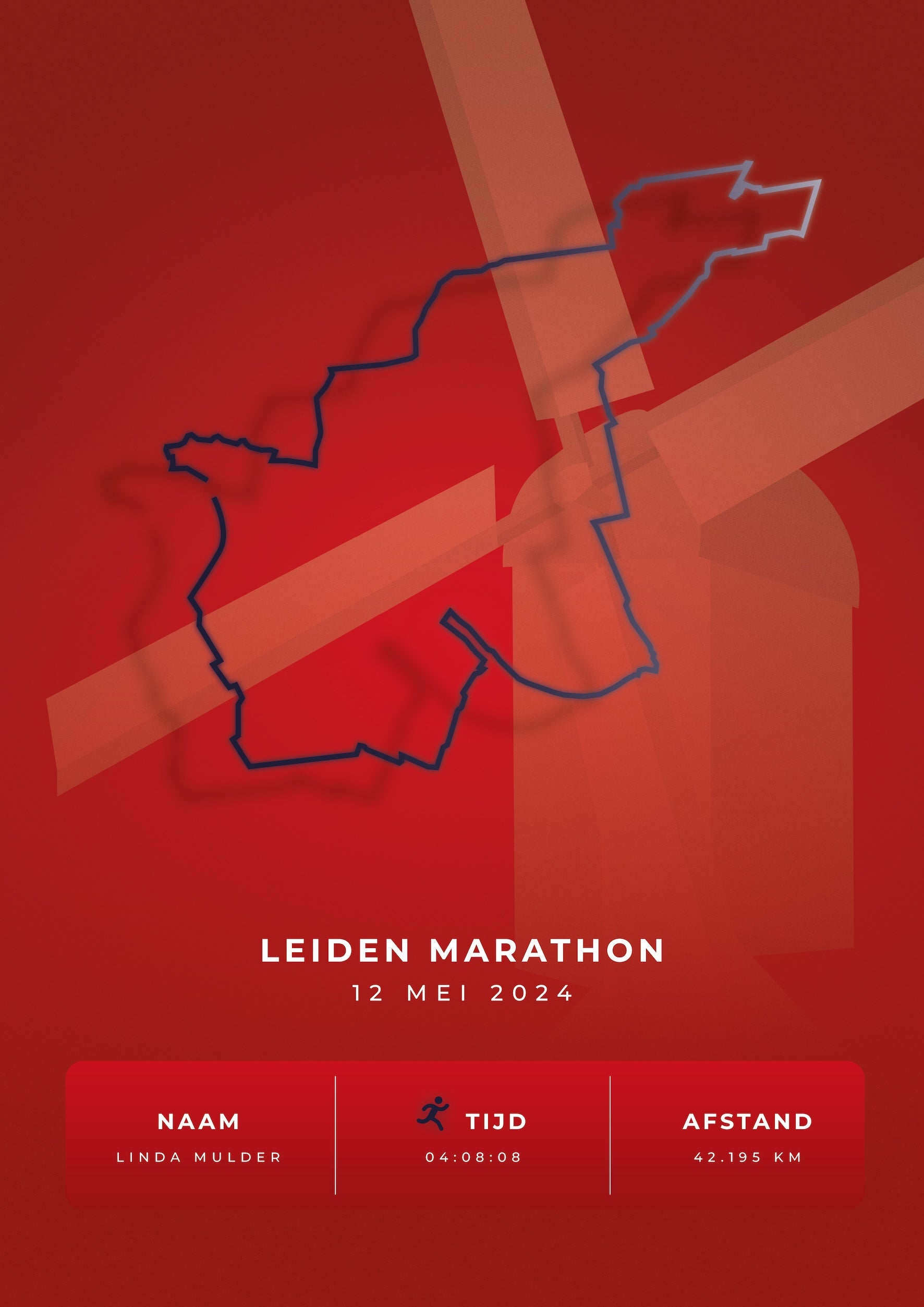 Leiden Marathon - Stylish Landmark - Poster