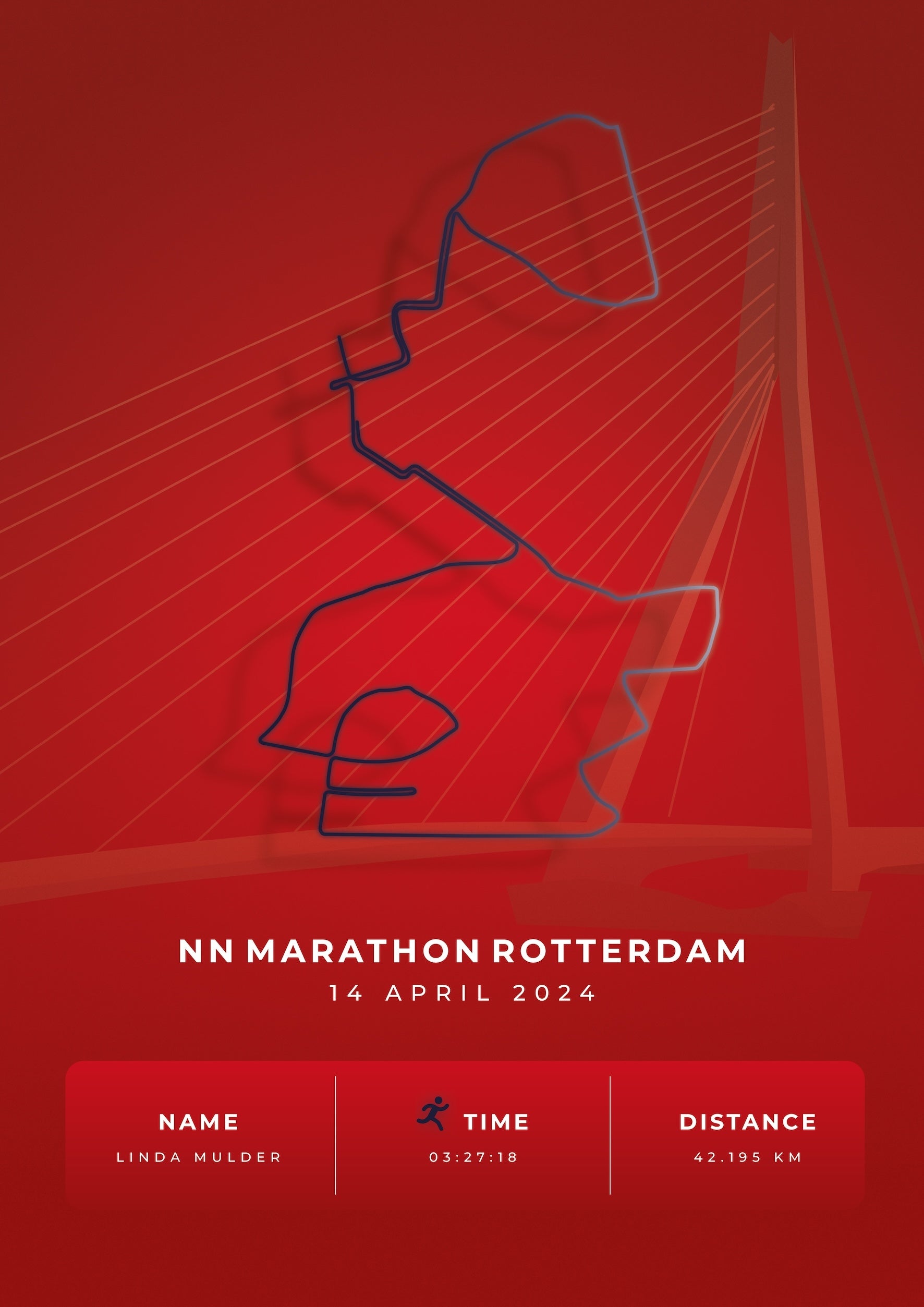 Marathon Rotterdam 2024 - Stylish Landmark - Poster