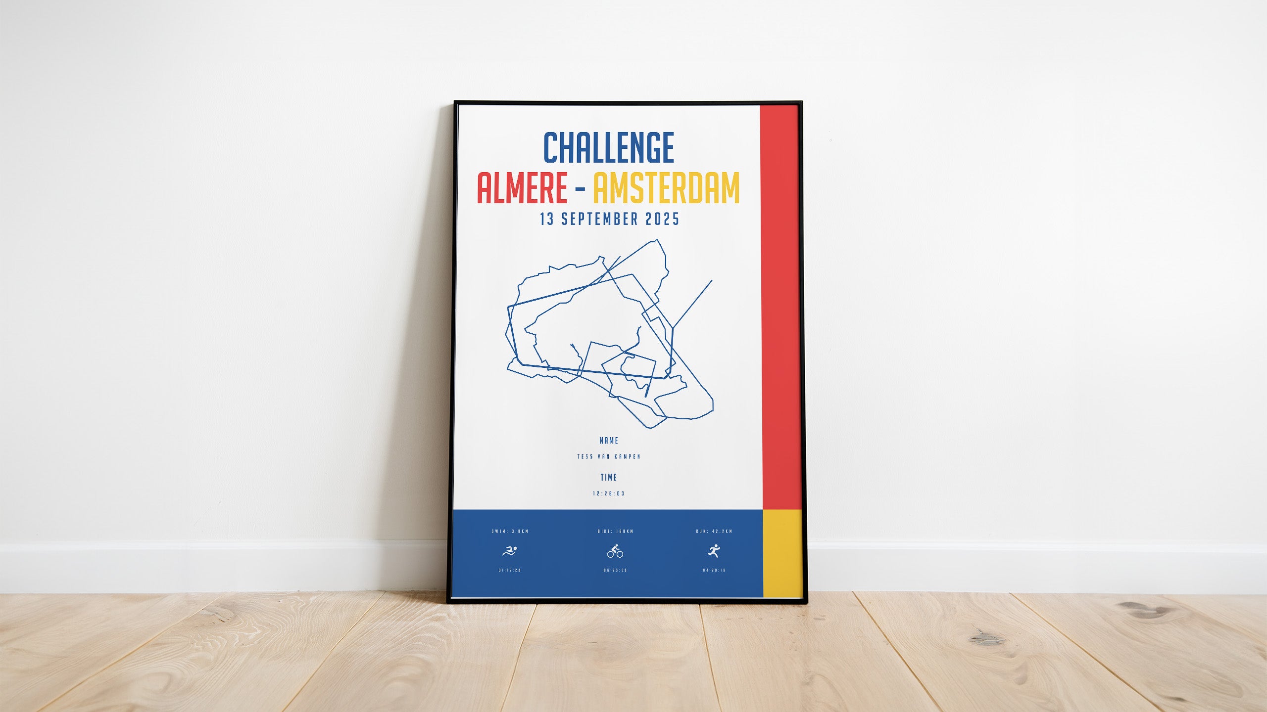 Poster met naam I Challenge Almere-Amsterdam 2025 I City Flag