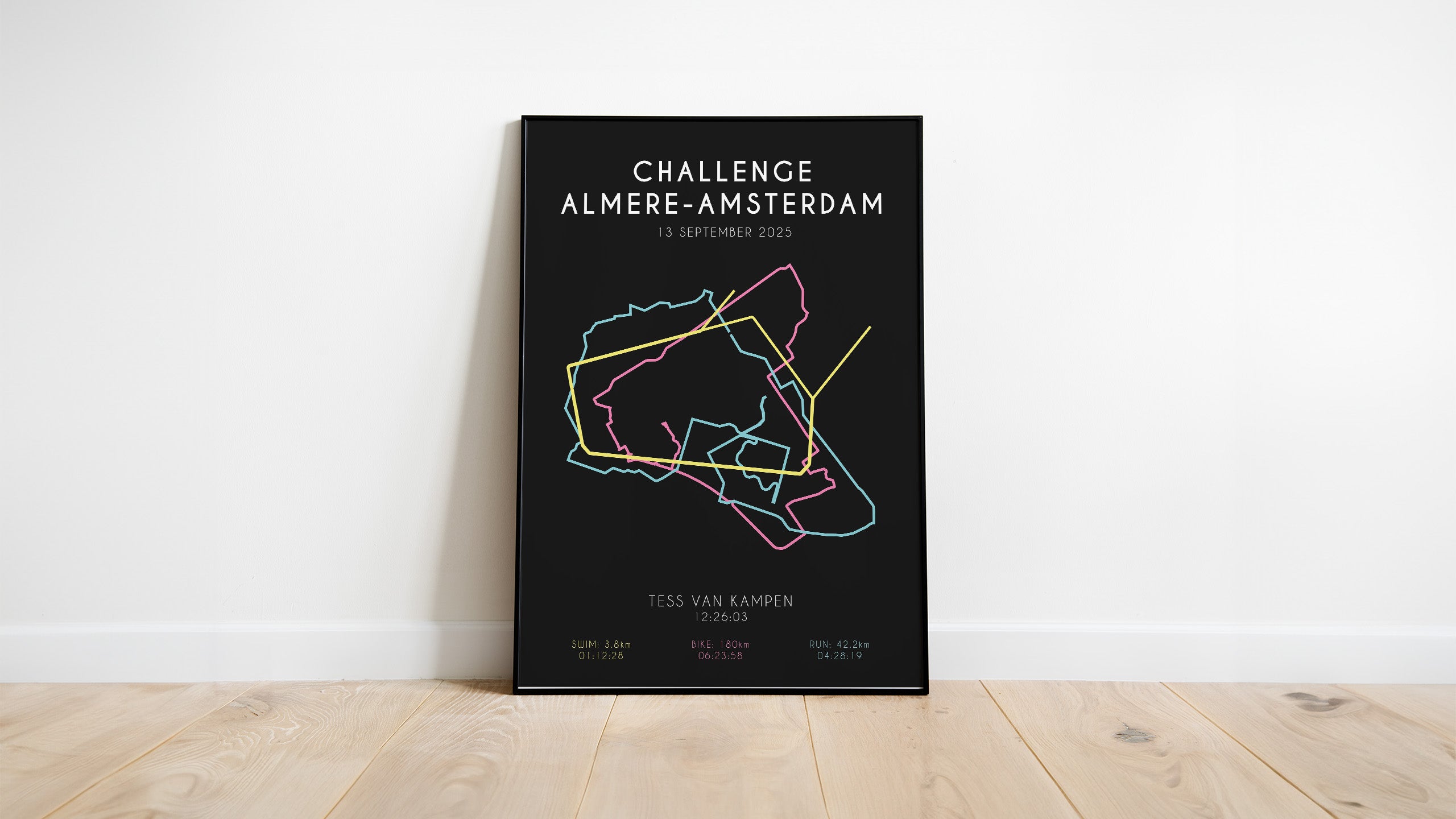 Poster met naam I Challenge Almere-Amsterdam 2025 I Colorful edition