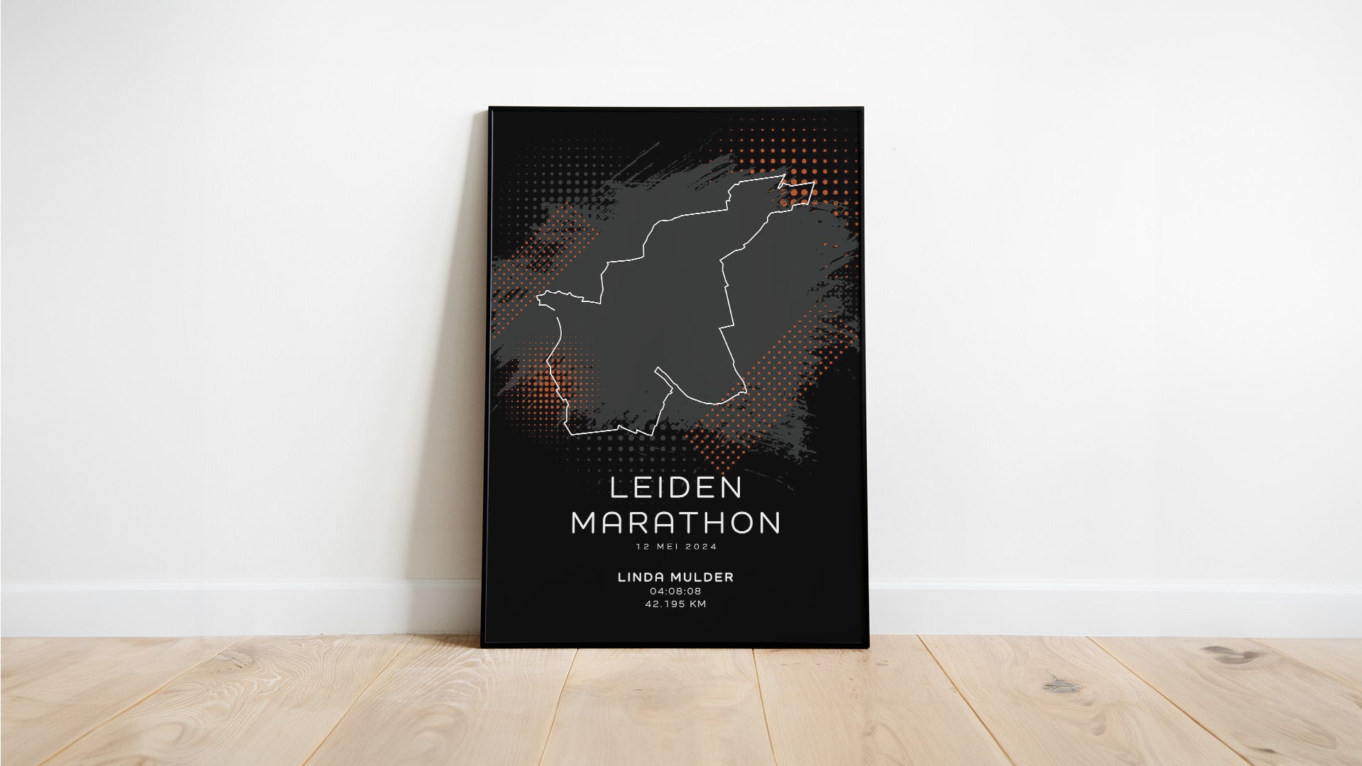 Leiden Marathon - Modern Dark - Poster