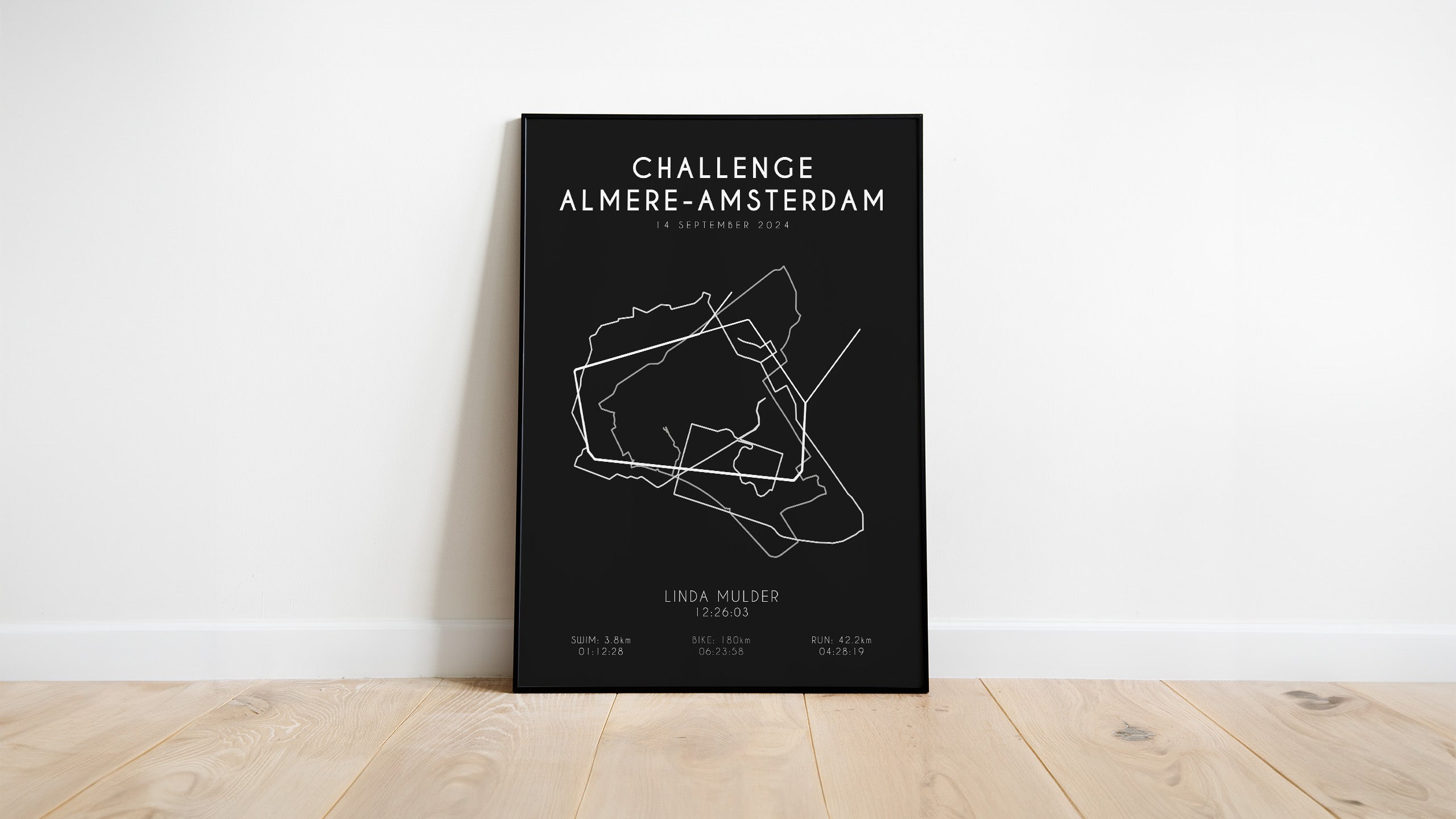 Poster met naam I Challenge Almere-Amsterdam 2024 I Black Elegance