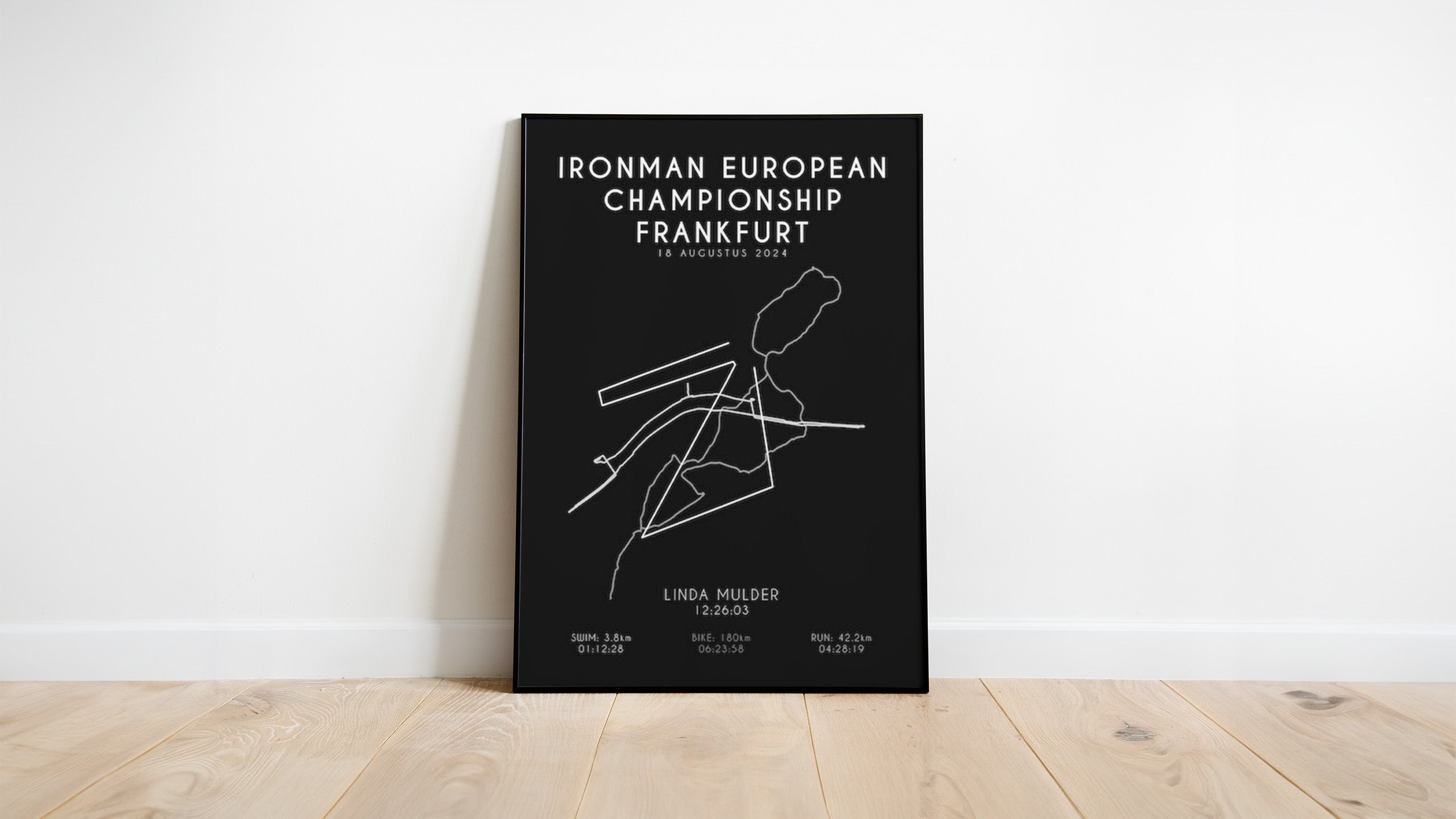 Poster met naam I Ironman European Championship Frankfurt 2024 I Black Elegance