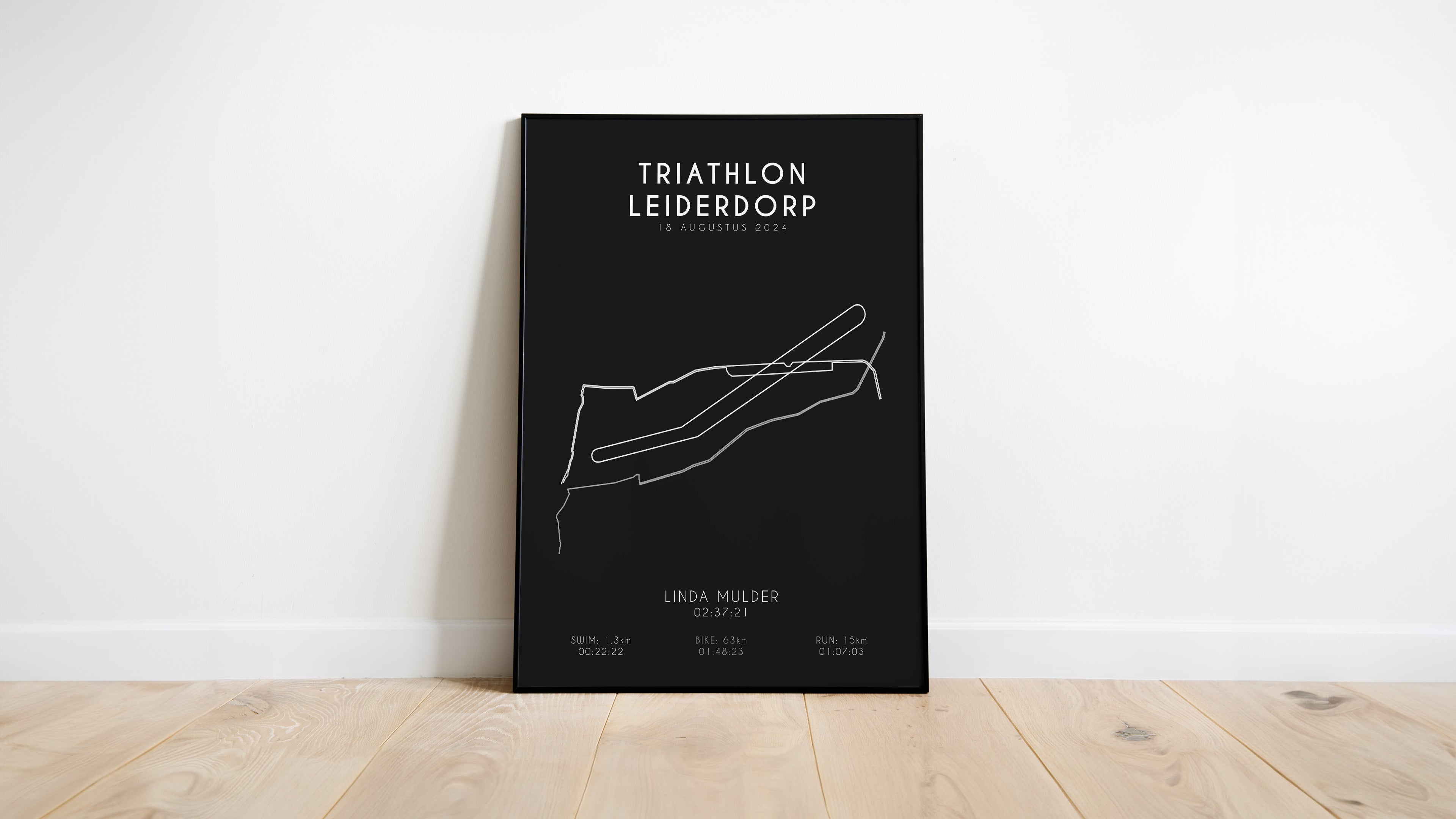 Poster met naam I Triathlon Leiderdorp 2024 I Black Elegance