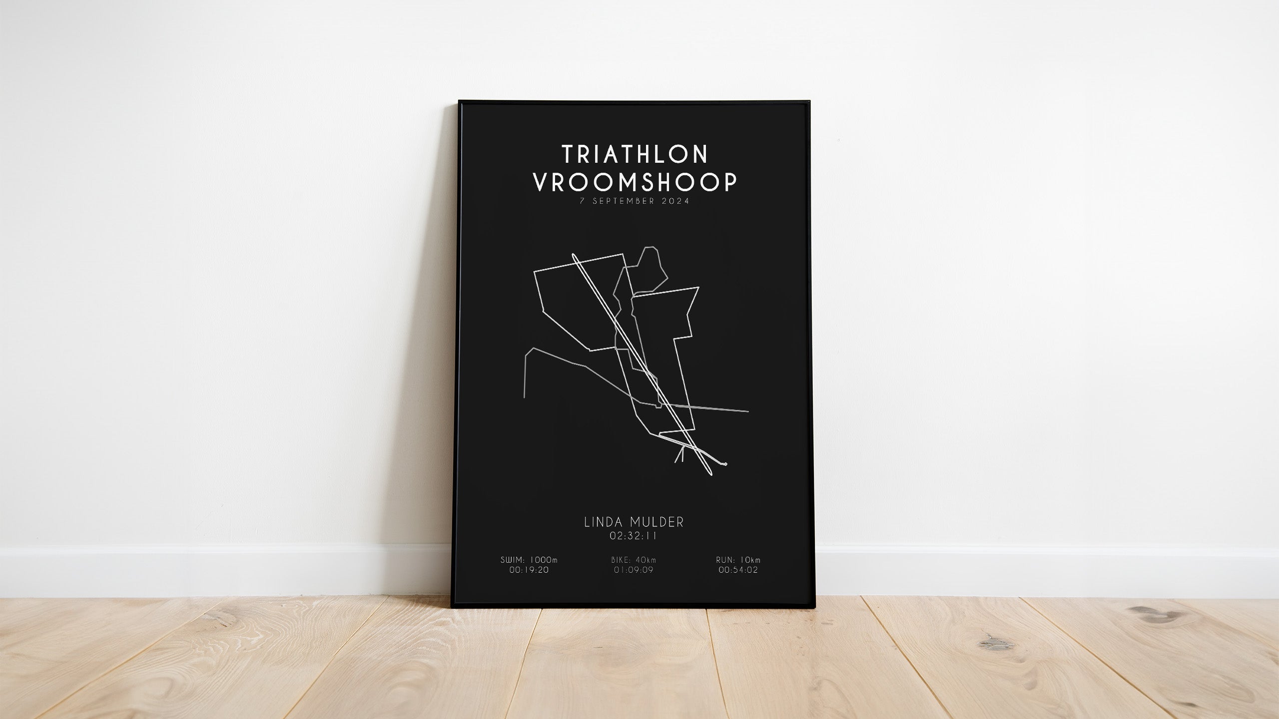 Poster met naam I Triathlon Vroomshoop 2024 I Black Elegance