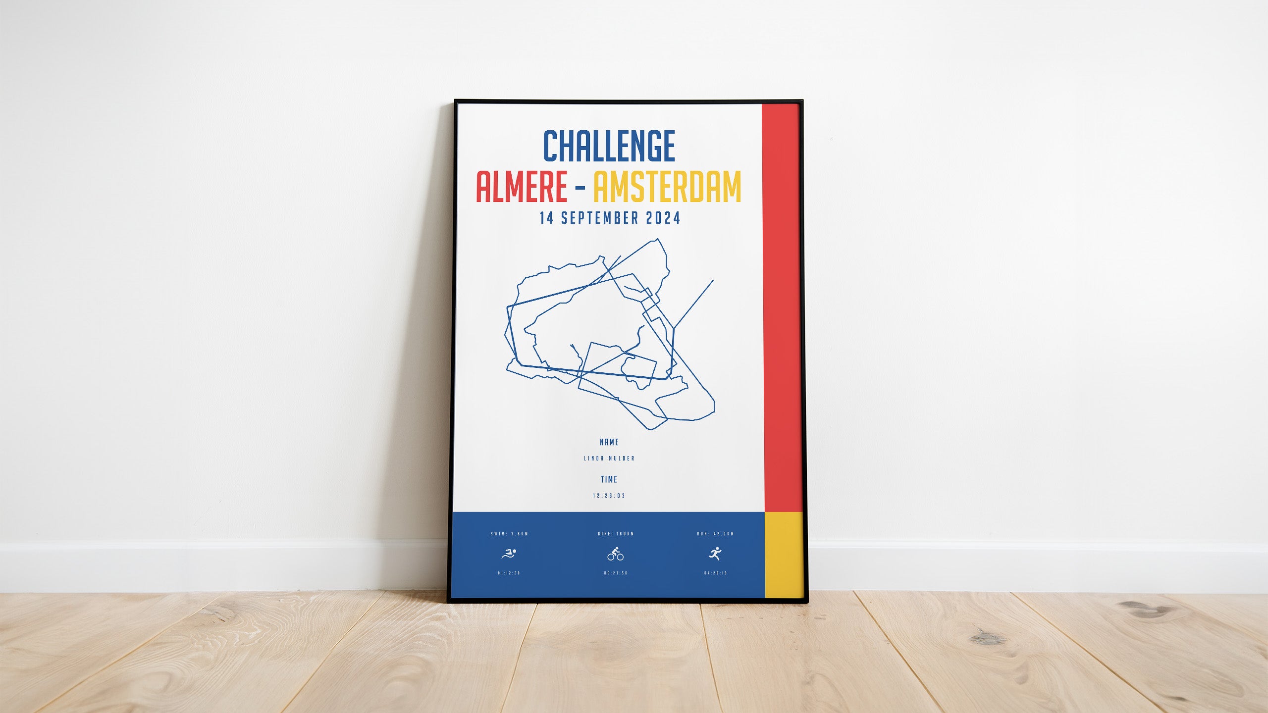 Poster met naam I Challenge Almere-Amsterdam 2024 I City Flag