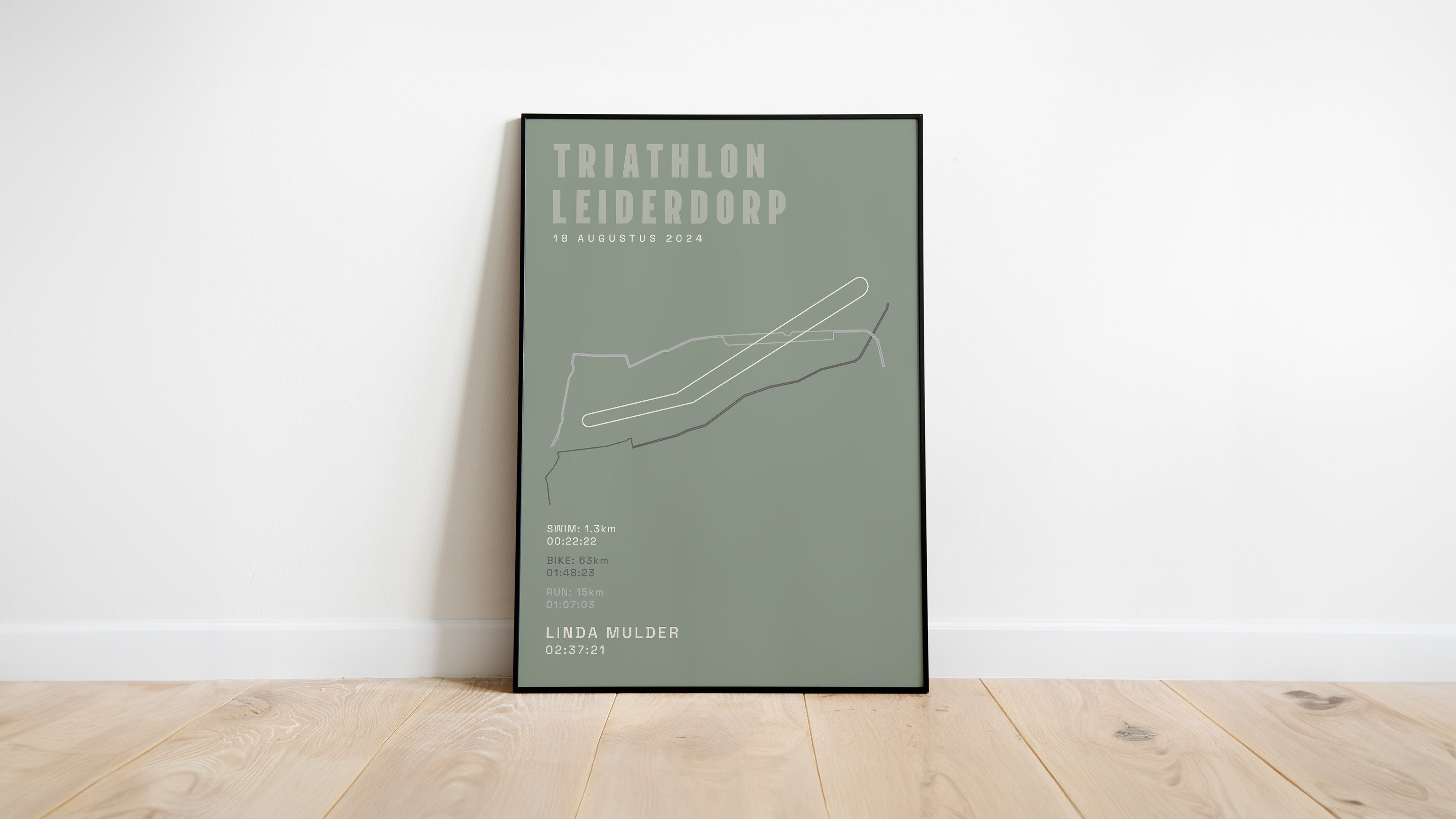 Poster met naam I Triathlon Leiderdorp 2024 I Classic Solid