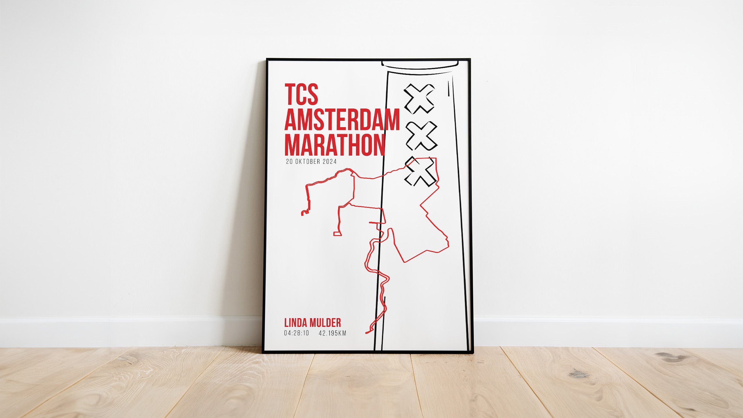 Amsterdam Marathon 2024 I Limited Edition White I Poster