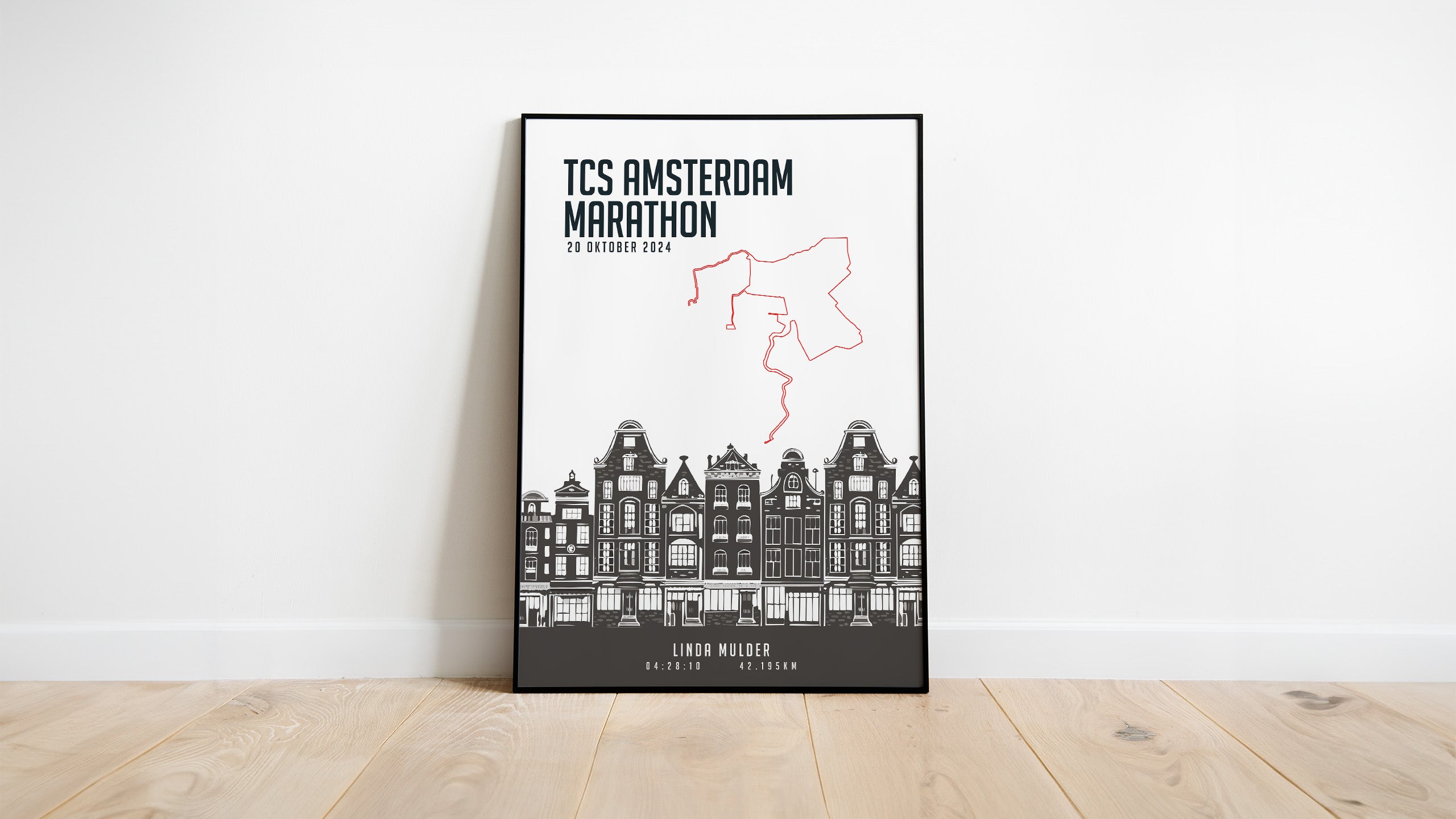 Amsterdam Marathon 2024 I Canal Houses I Poster