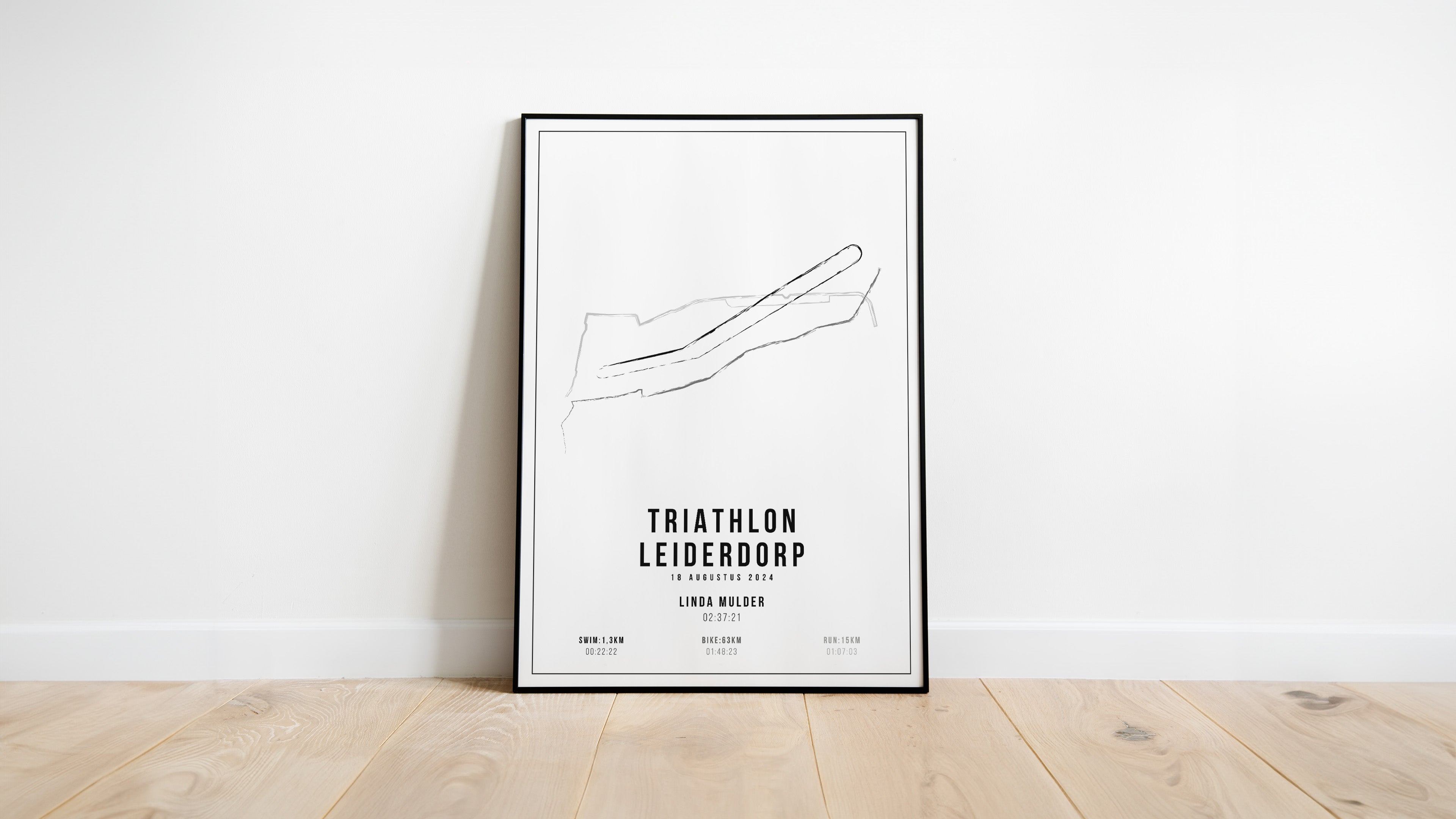 Poster met naam I Triathlon Leiderdorp 2024 I Handmade Drawing