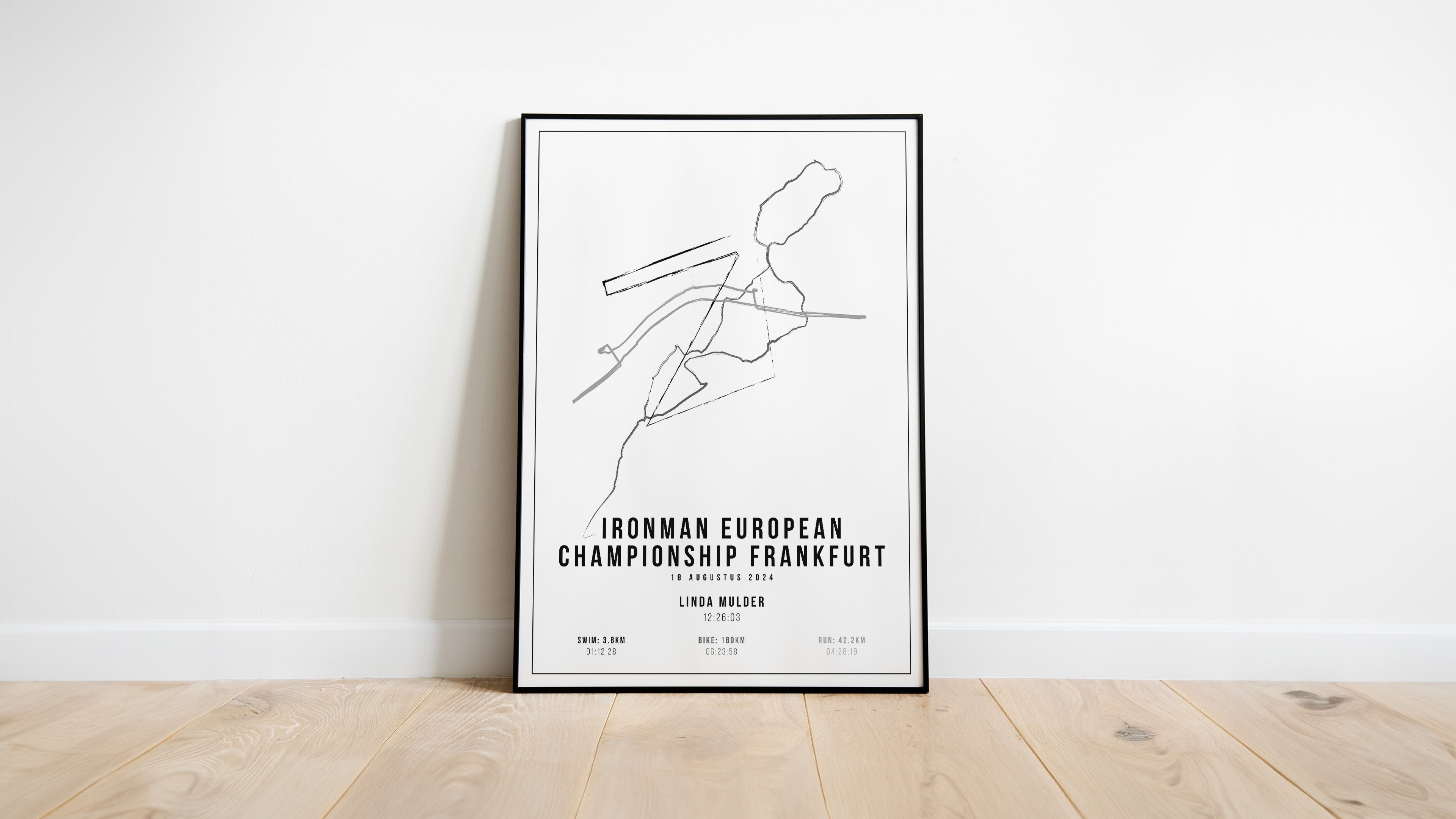Poster met naam I Ironman European Championship Frankfurt 2024 I Handmade Drawing