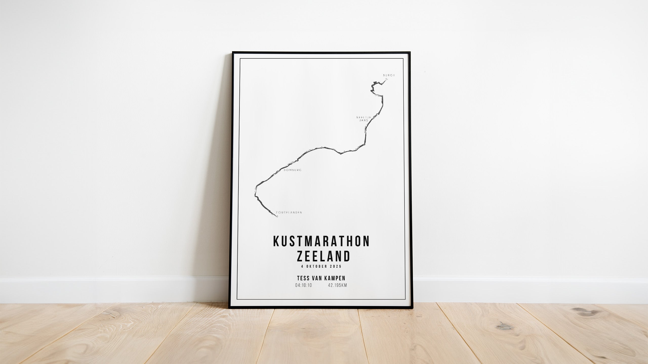 Kustmarathon Zeeland 2025 I Handmade Drawing I Poster