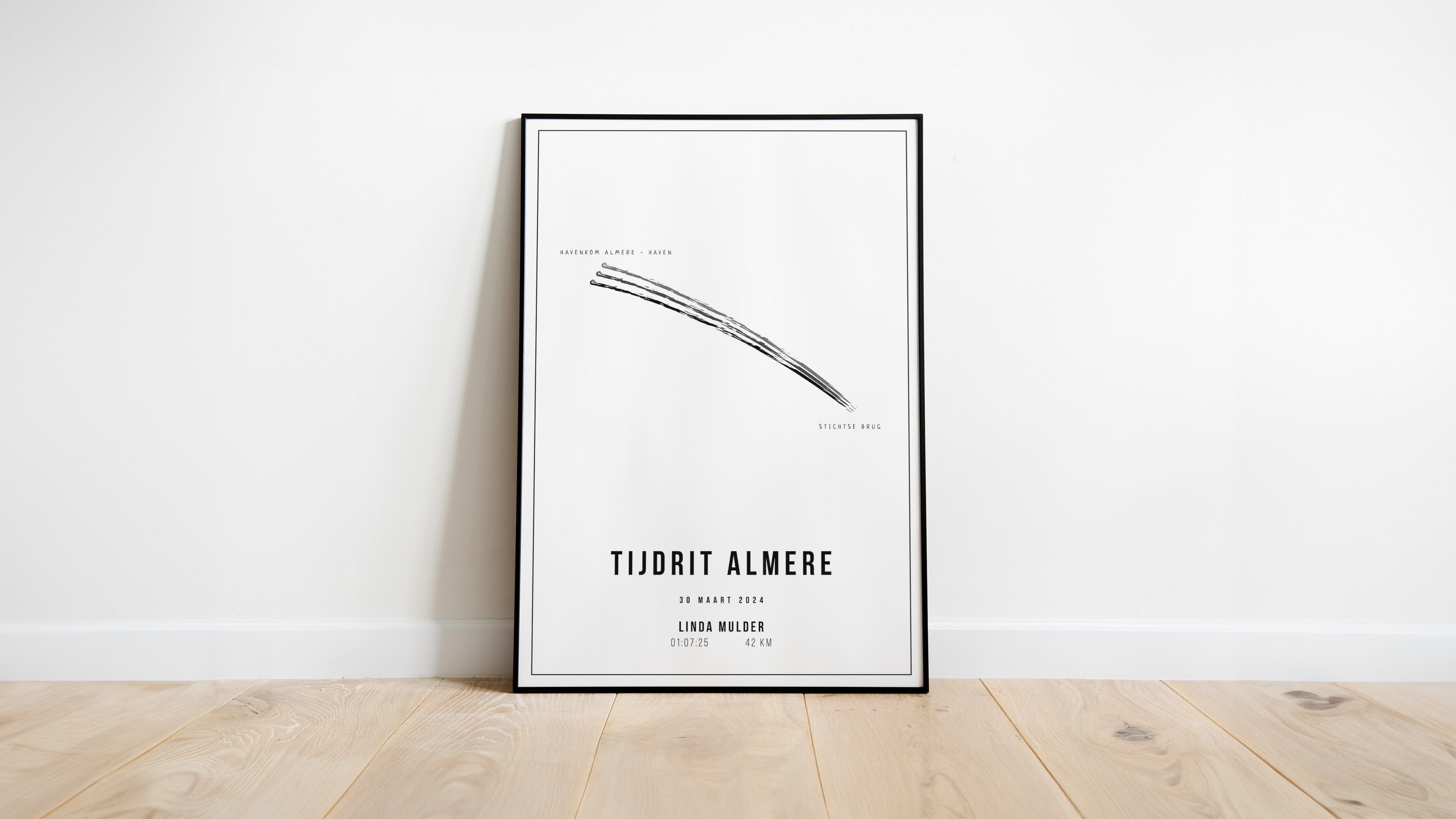 Tijdrit Almere 42KM - Handmade Drawing - Poster