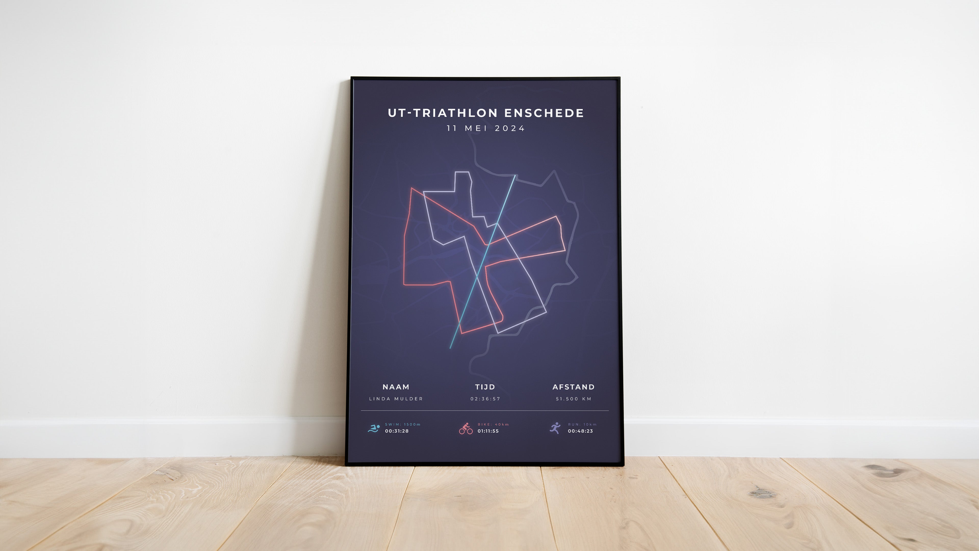 UT-Triathlon Enschede 2024 - Modern Citymap - Poster